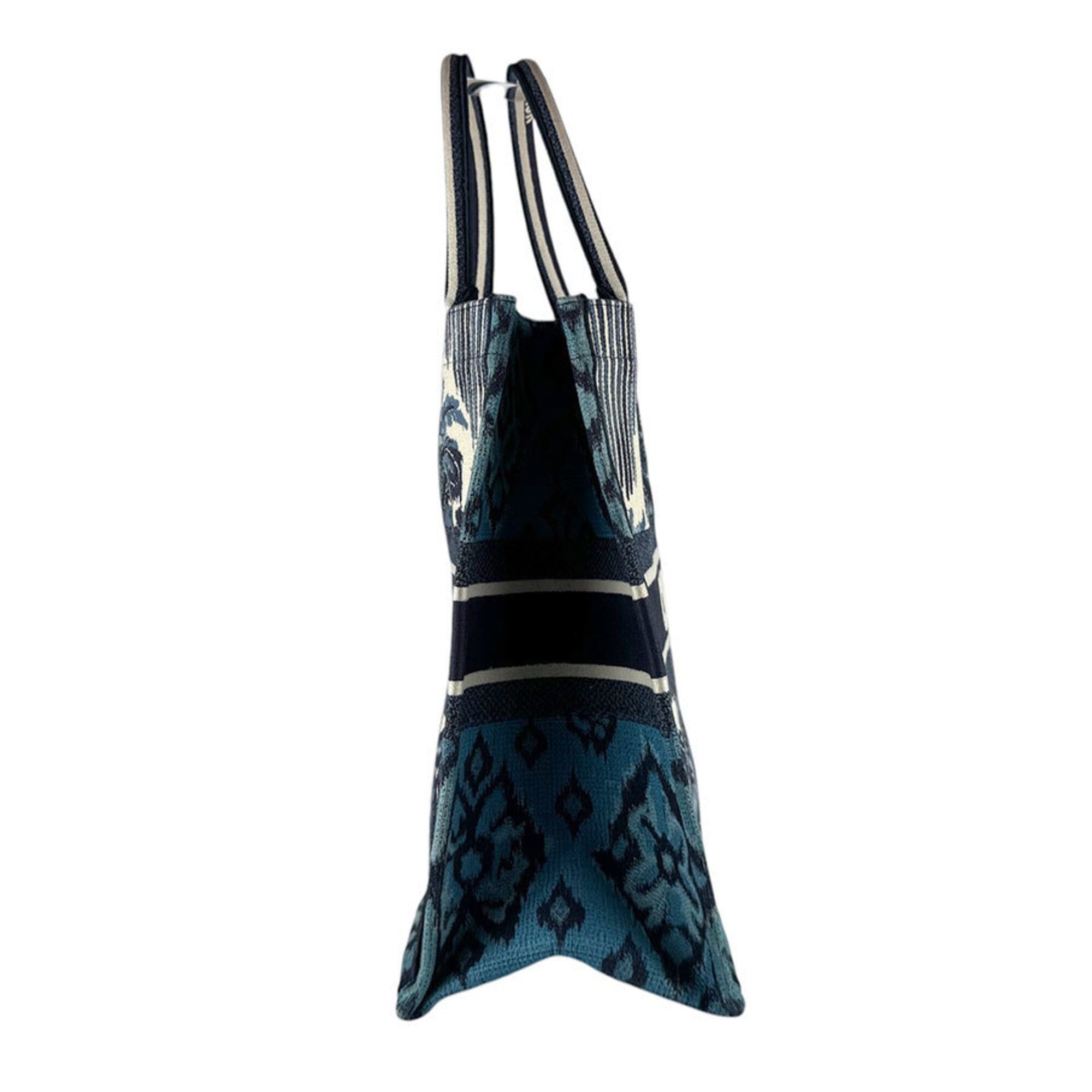 Dior Christian Dior handbag, Book Tote, large, canvas, navy, women's, z9878 Size ONE SIZE - 2 Thumbnail