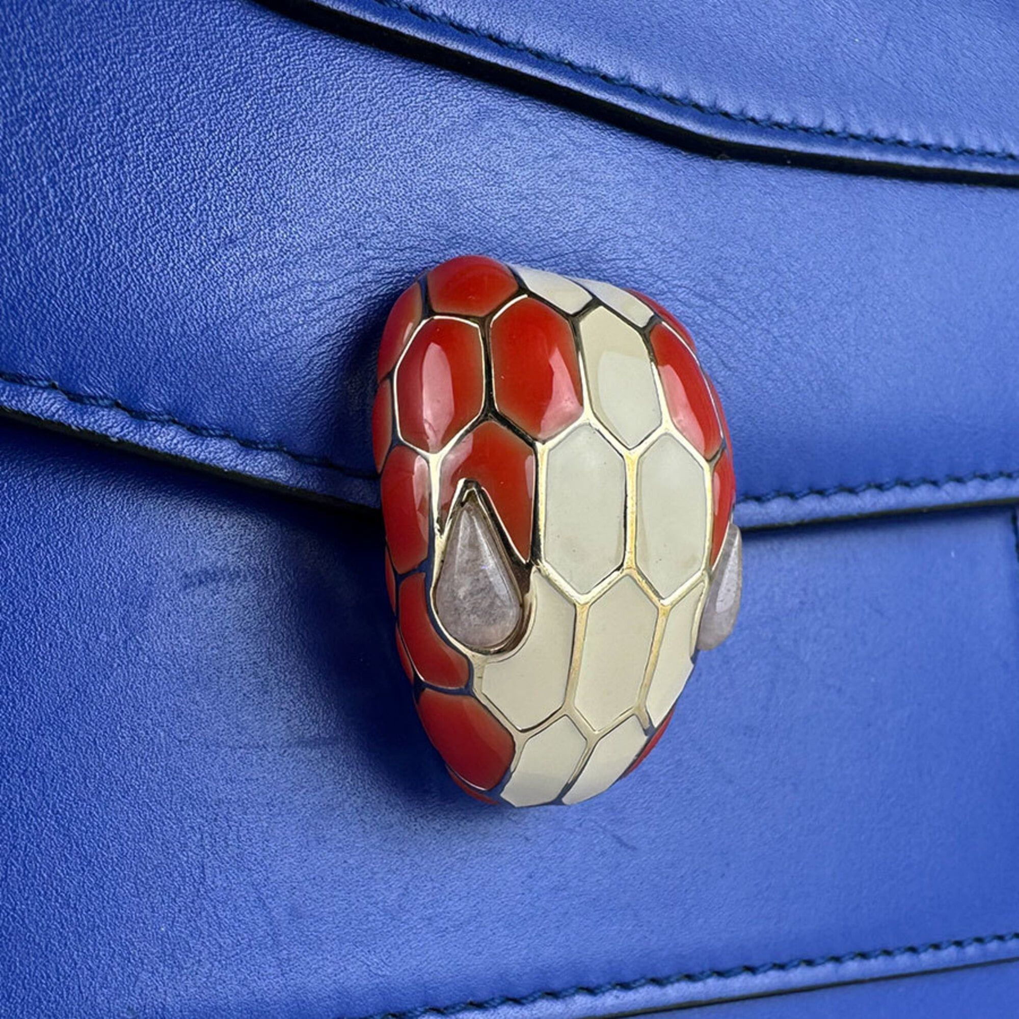 Bvlgari Bulgari BVLGARI Serpenti Forever Shoulder Bag, Leather, Blue, Women's z9850 Size ONE SIZE - 11 Thumbnail