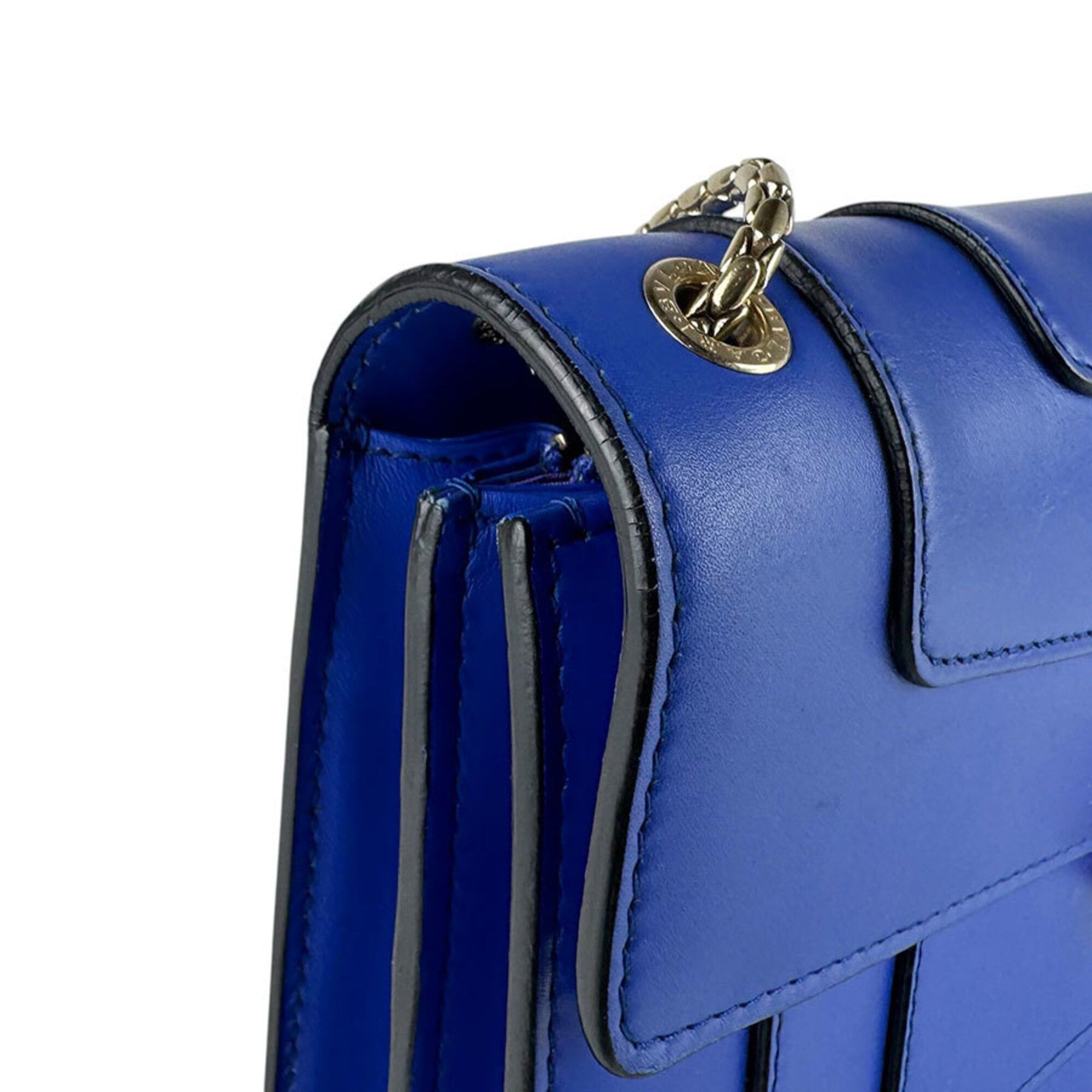 Bvlgari Bulgari BVLGARI Serpenti Forever Shoulder Bag, Leather, Blue, Women's z9850 Size ONE SIZE - 6 Thumbnail