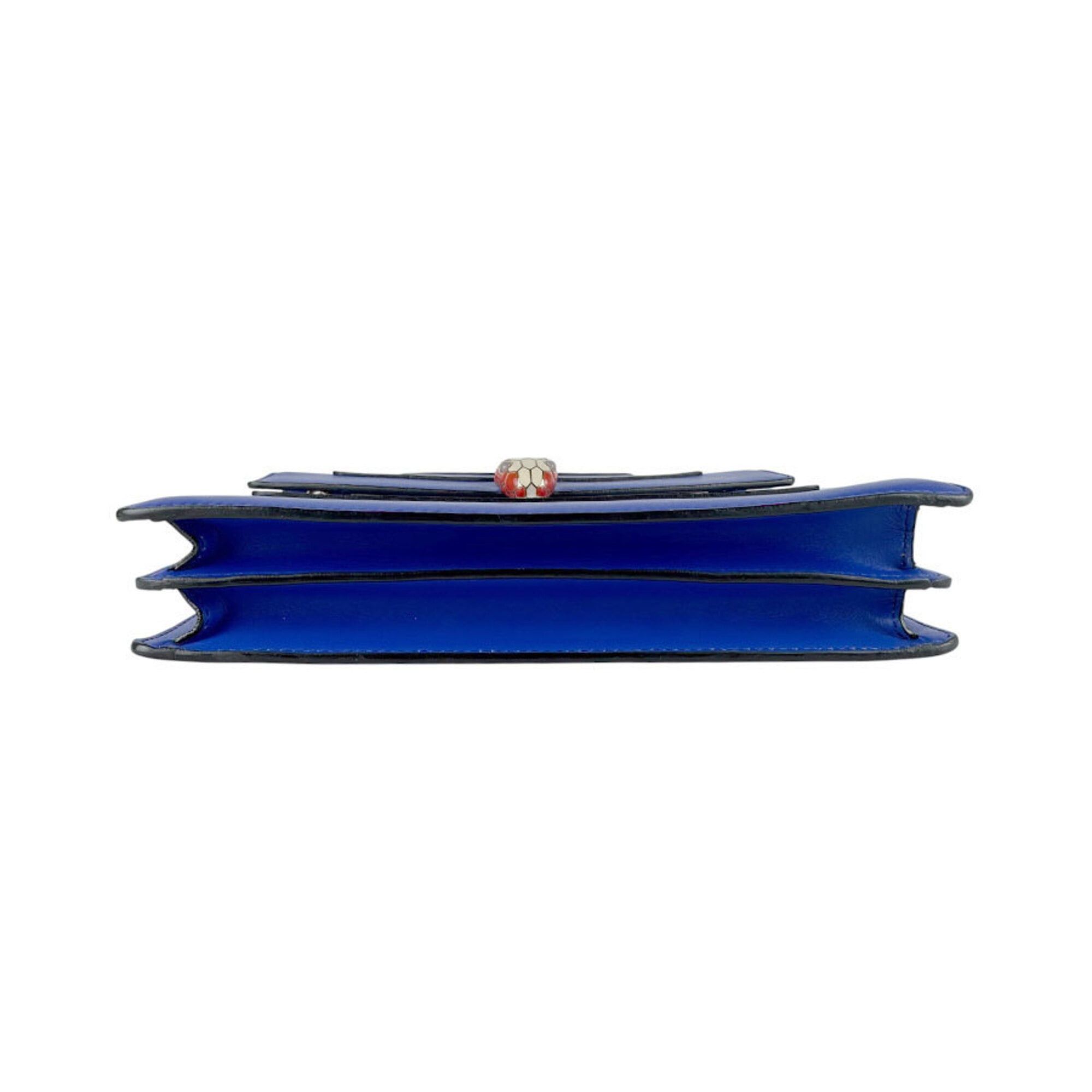 Bvlgari Bulgari BVLGARI Serpenti Forever Shoulder Bag, Leather, Blue, Women's z9850 Size ONE SIZE - 4 Thumbnail