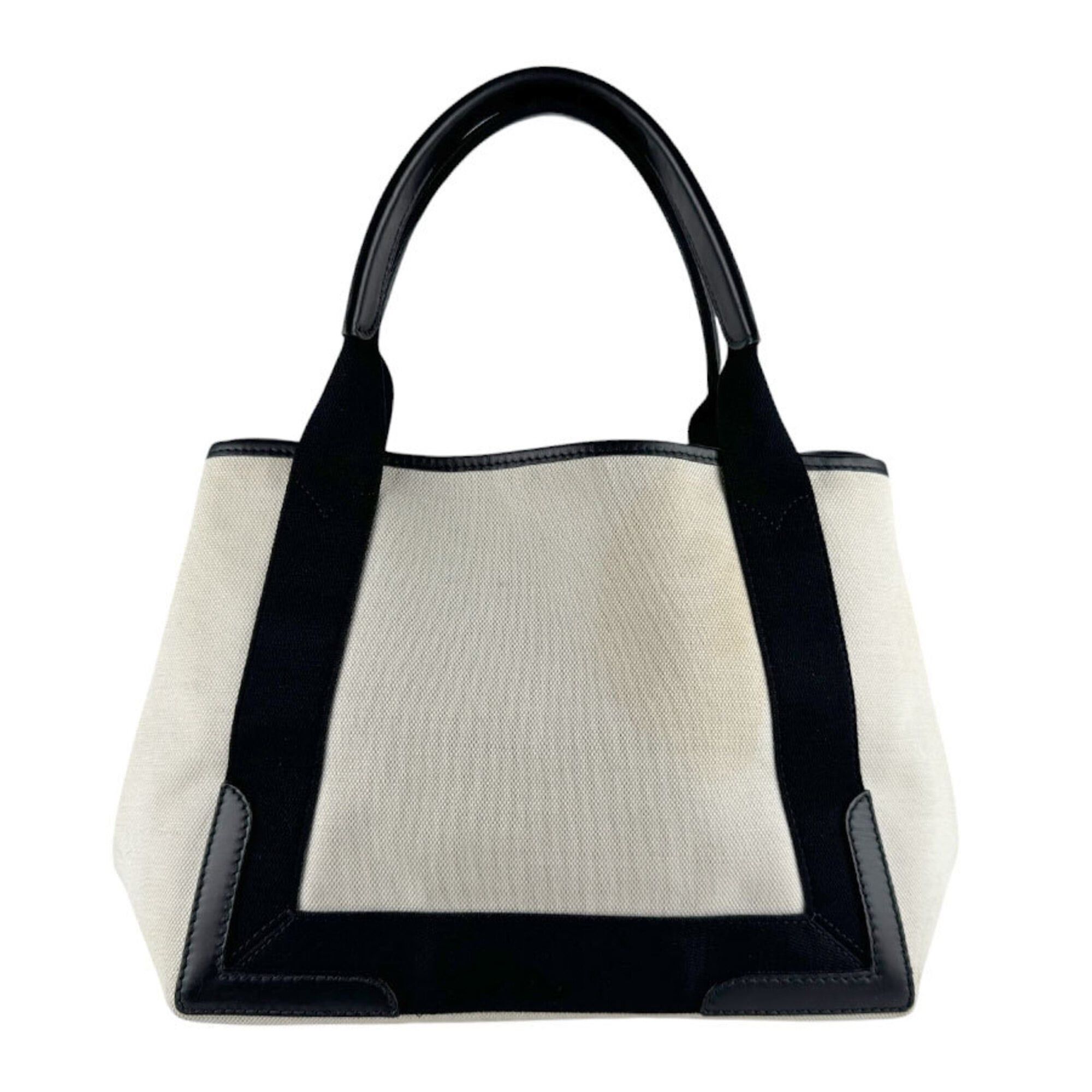 Balenciaga Balenciaga handbag/tote bag, Navy Cabas S, canvas and leather, black ivory, women's, 339933 z9852 Size ONE SIZE - 3 Thumbnail