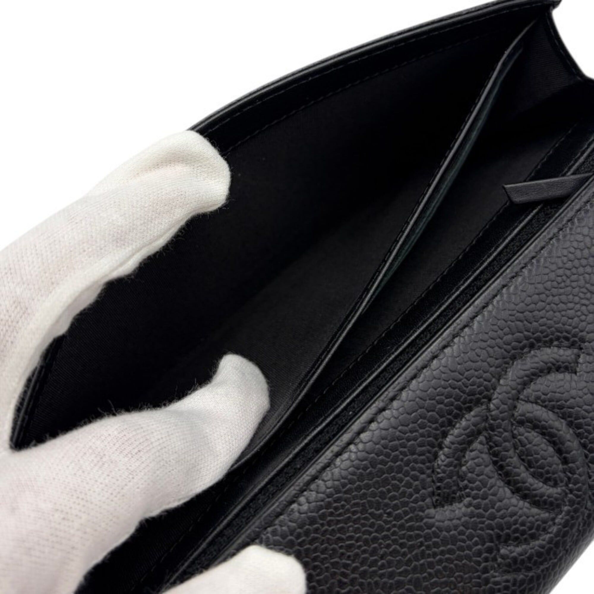 Chanel CHANEL Caviar Leather Long Wallet Size ONE SIZE - 6 Thumbnail