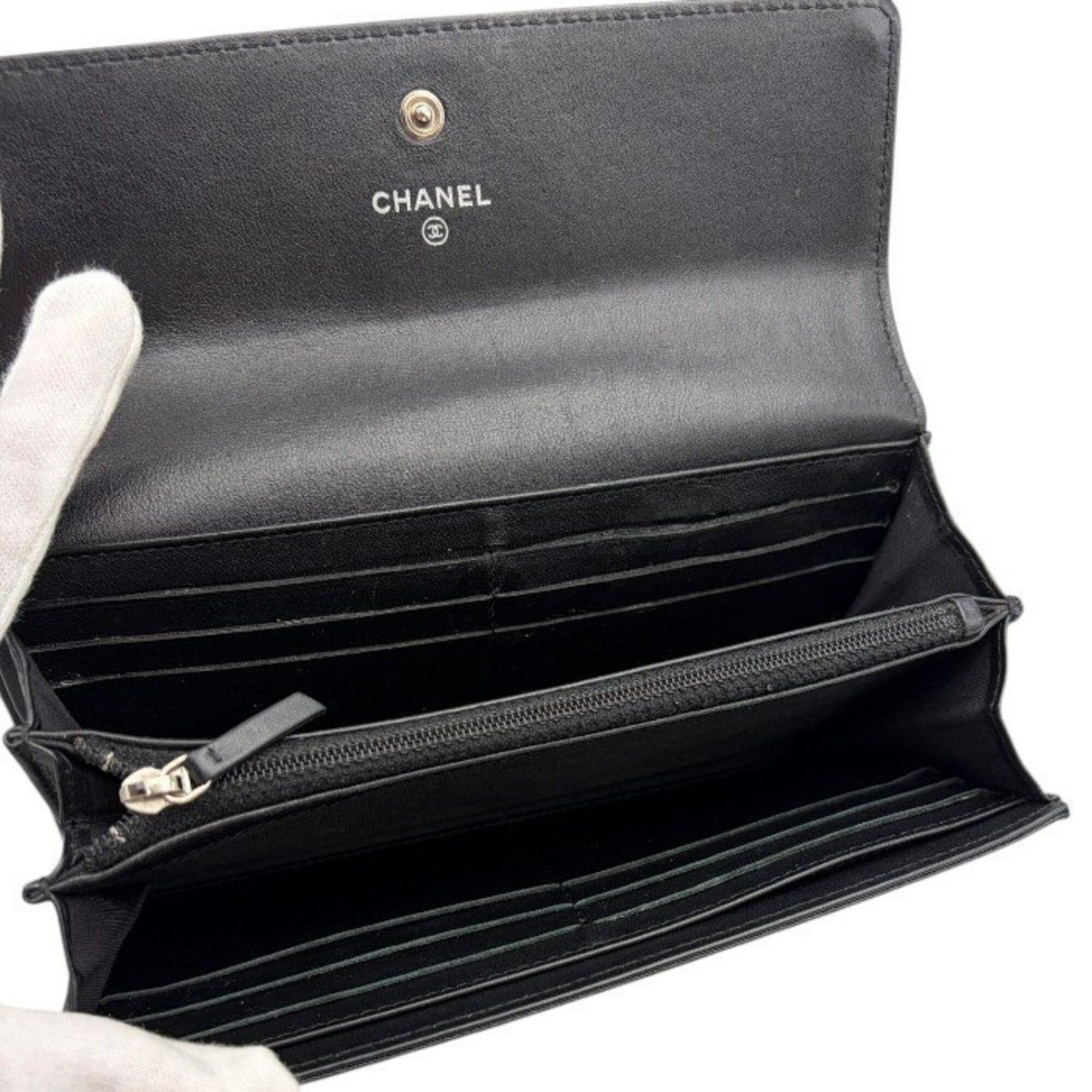 Chanel CHANEL Caviar Leather Long Wallet Size ONE SIZE - 4 Thumbnail