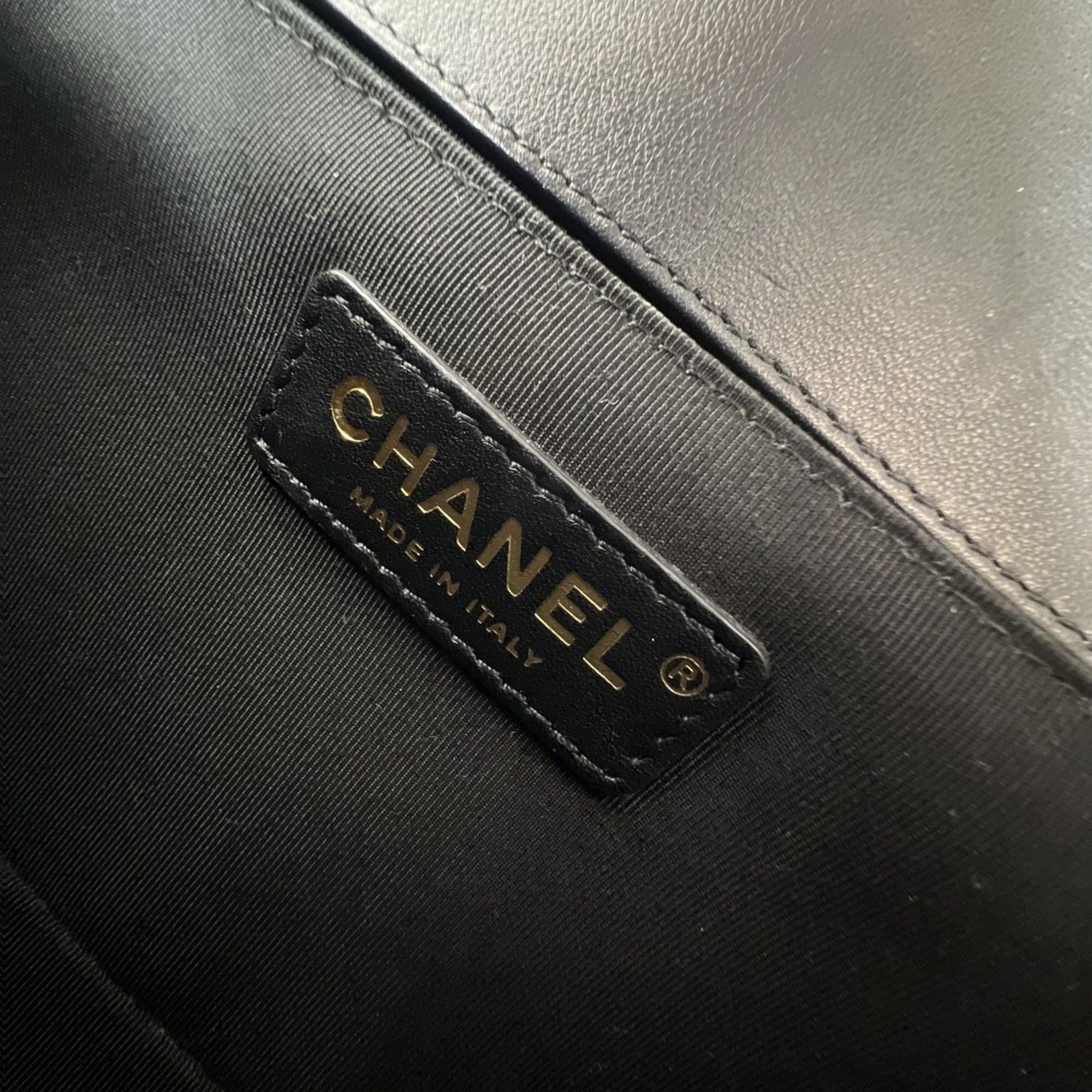 Chanel CHANEL Matelassé Boy Chanel Lambskin Black 25291624 Men's and Women's Shoulder Bag Size ONE SIZE - 10 Thumbnail