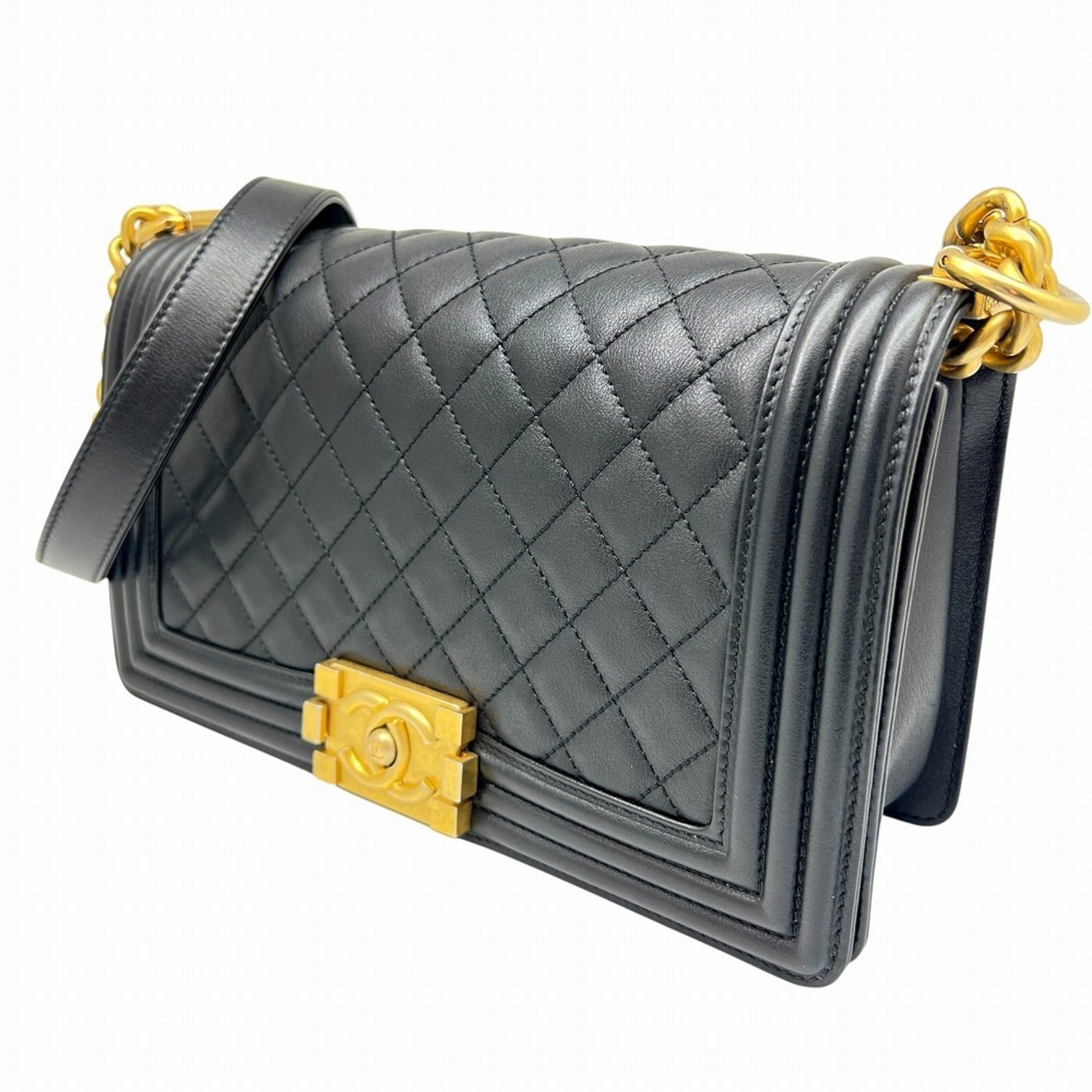 Chanel CHANEL Matelassé Boy Chanel Lambskin Black 25291624 Men's and Women's Shoulder Bag Size ONE SIZE - 2 Thumbnail