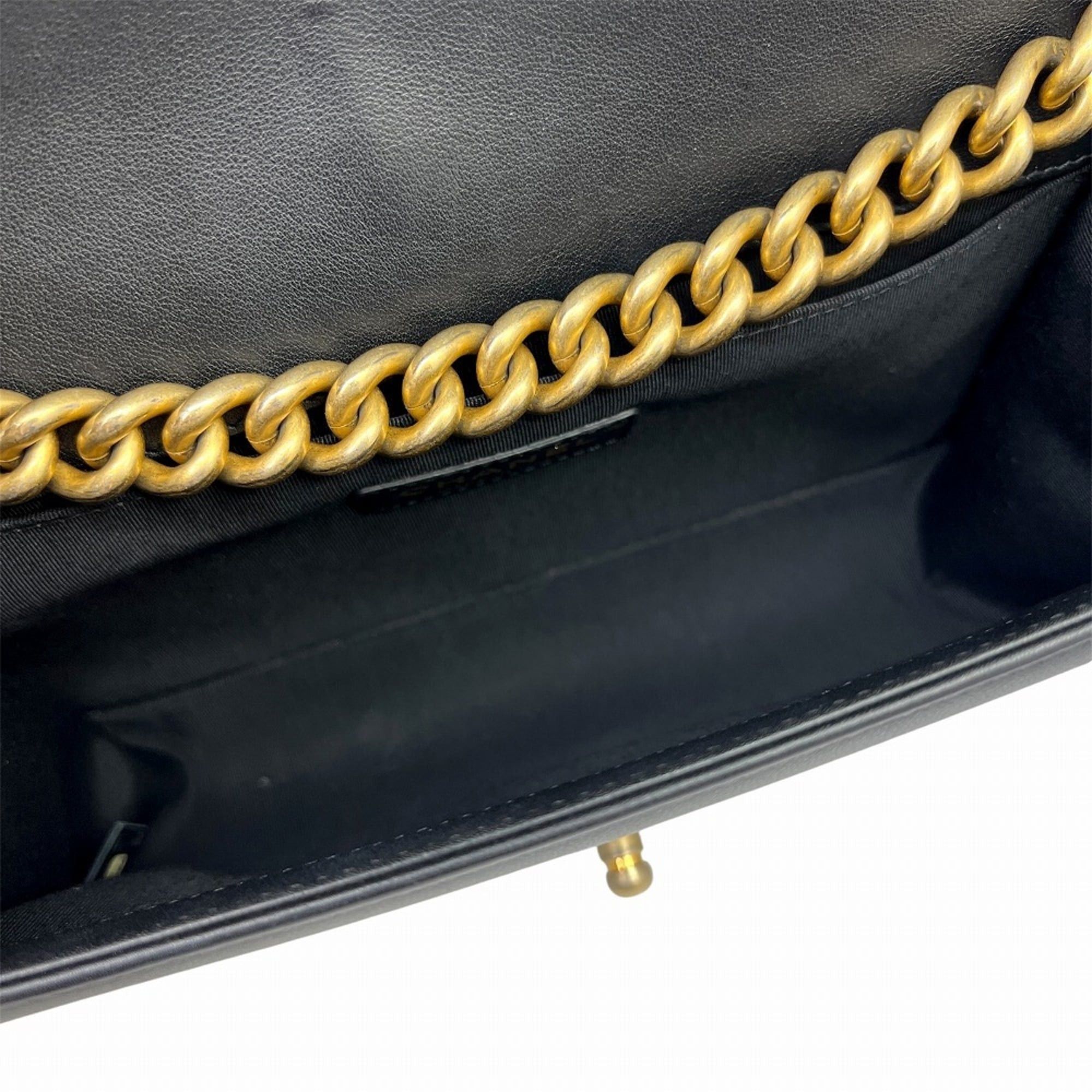 Chanel CHANEL Matelassé Boy Chanel Lambskin Black 25291624 Men's and Women's Shoulder Bag Size ONE SIZE - 9 Thumbnail