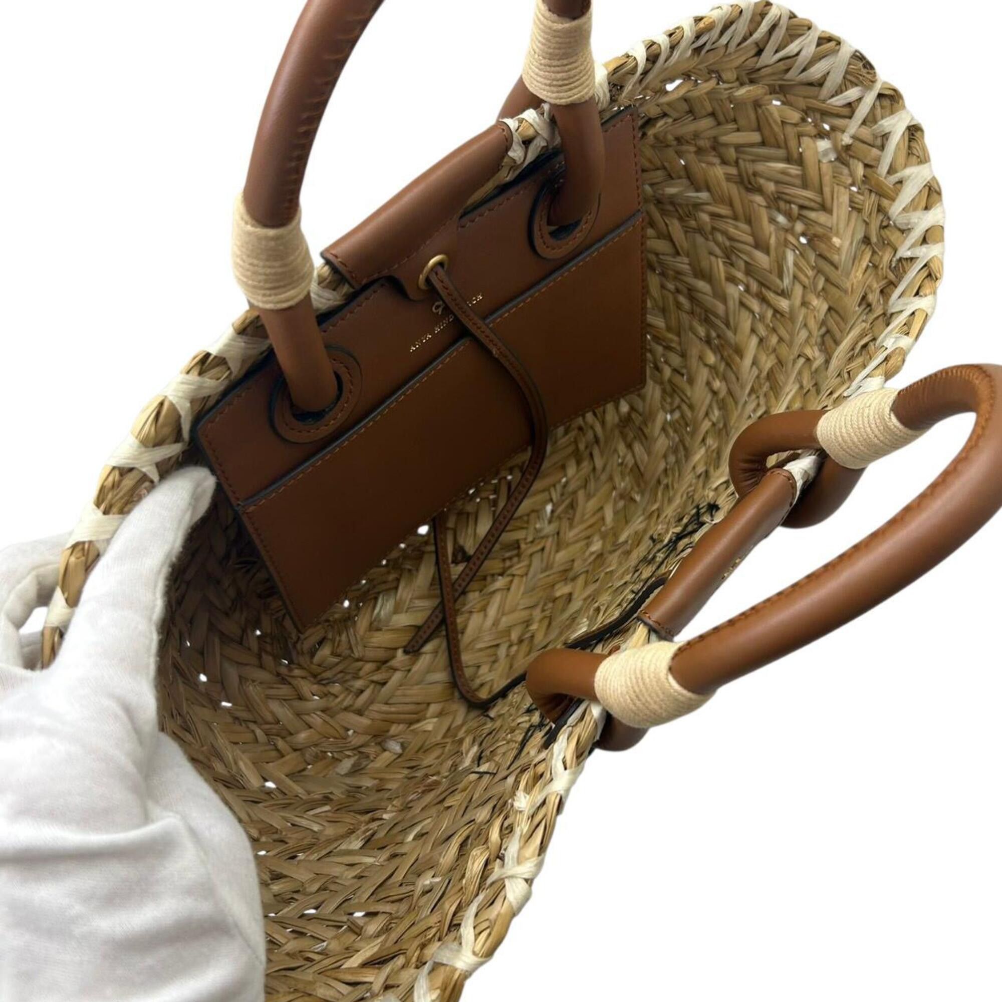 Anya Hindmarch ANYA HINDMARCH Small Basket Rope Eyes Raffia Handbag for Women Size ONE SIZE - 10 Thumbnail