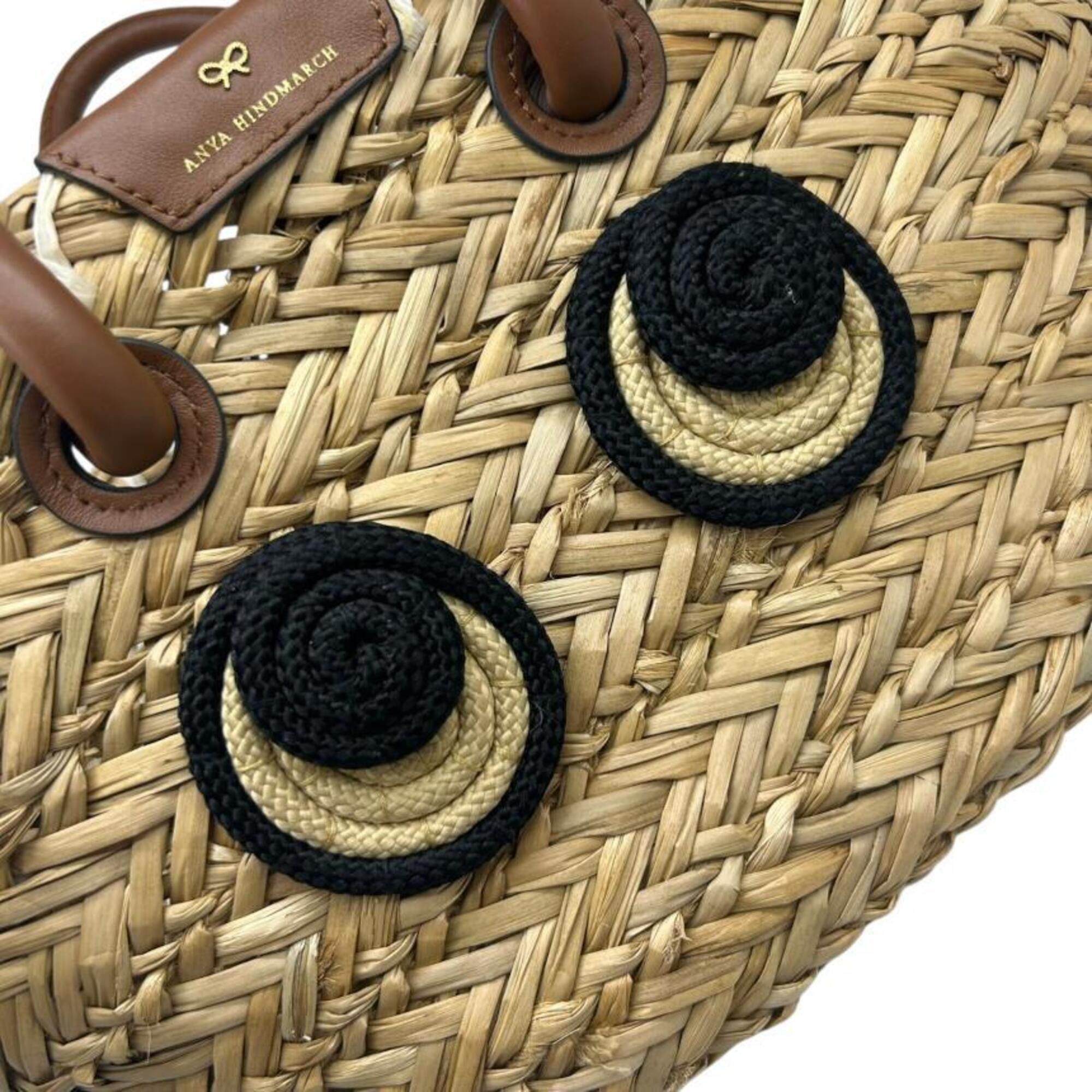 Anya Hindmarch ANYA HINDMARCH Small Basket Rope Eyes Raffia Handbag for Women Size ONE SIZE - 7 Thumbnail