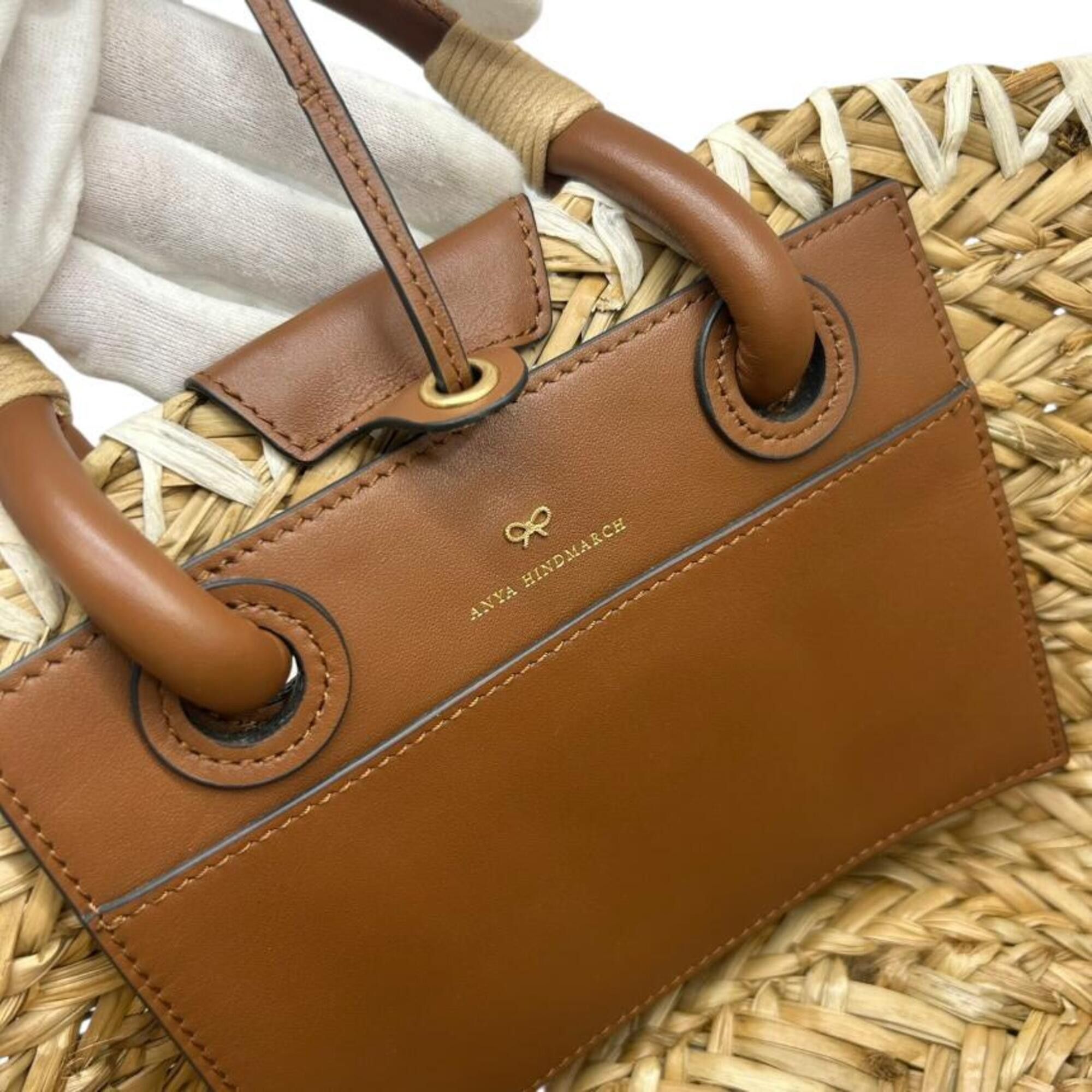 Anya Hindmarch ANYA HINDMARCH Small Basket Rope Eyes Raffia Handbag for Women Size ONE SIZE - 9 Thumbnail