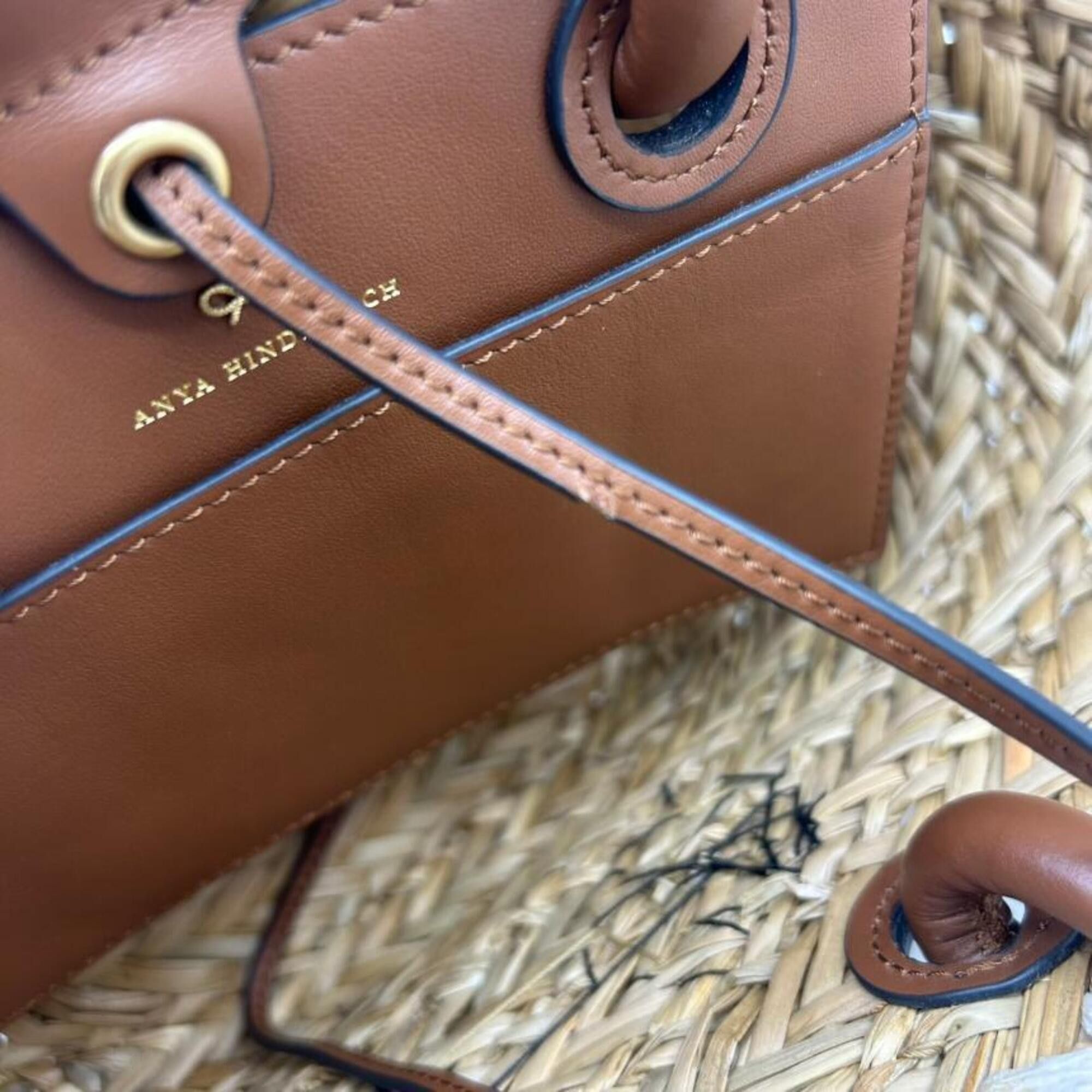 Anya Hindmarch ANYA HINDMARCH Small Basket Rope Eyes Raffia Handbag for Women Size ONE SIZE - 8 Thumbnail