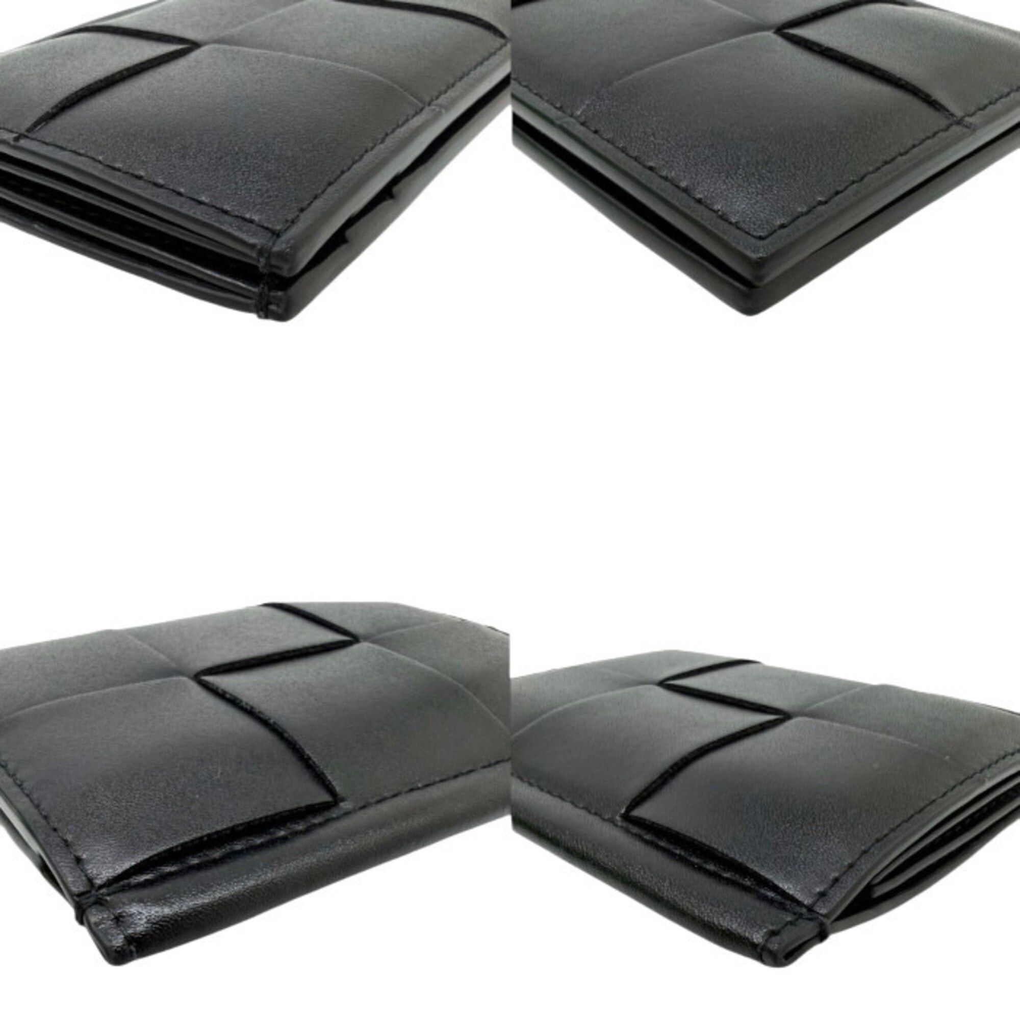 Bottega Veneta BOTTEGA VENETA Cassette Flap Business Card Holder/Card Case, Black, Compact Leather Wallet, Men's/Women's Size ONE SIZE - 4 Thumbnail