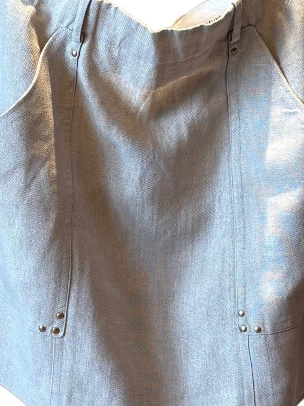 Celine Celine Linen Mini Skirt Size 40 Size 27" / US 4 / IT 40 - 13 Thumbnail