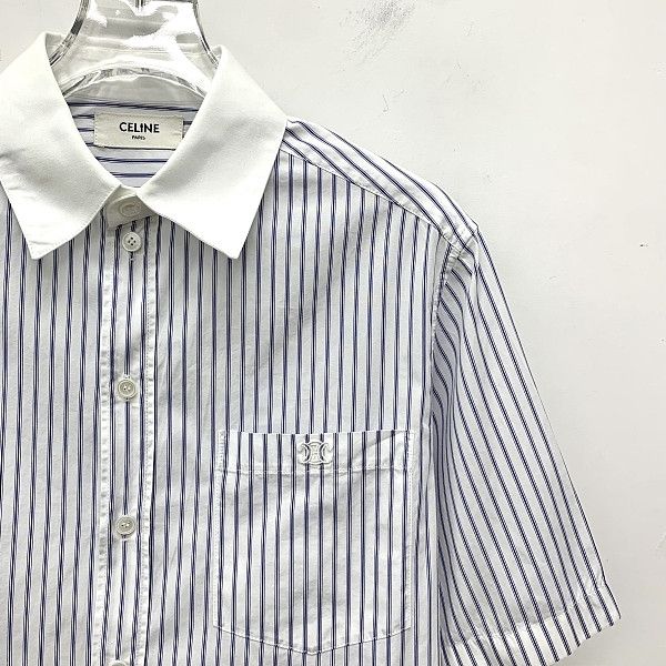 Celine Celine Triomphe Logo Button Up Size 38 Size S / US 4 / IT 40 - 5 Thumbnail