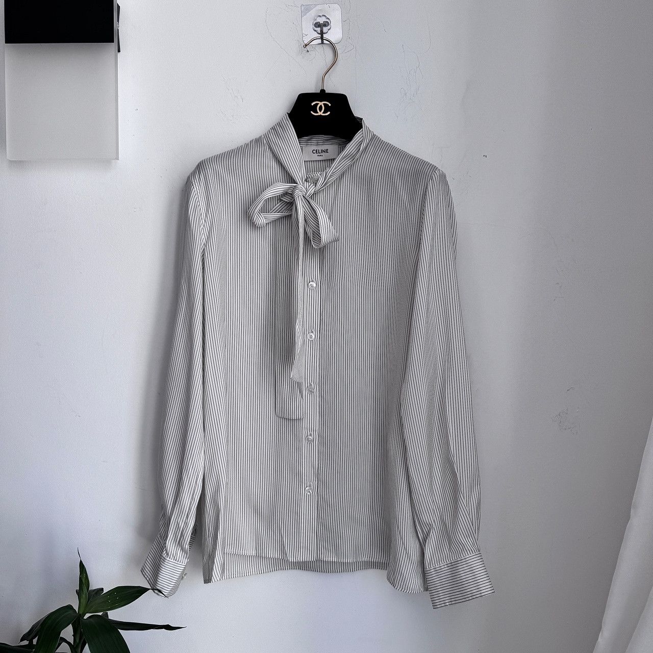 Celine Celine Striped Silk Blouse Size 34 Size XXS / US 00 / IT 34 - 9 Thumbnail