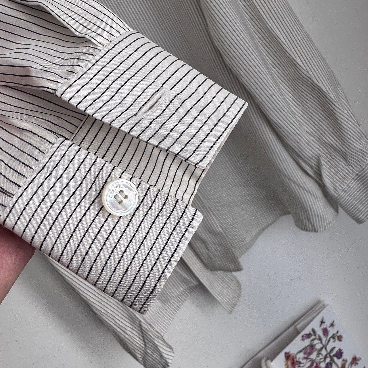 Celine Celine Striped Silk Blouse Size 34 Size XXS / US 00 / IT 34 - 6 Thumbnail
