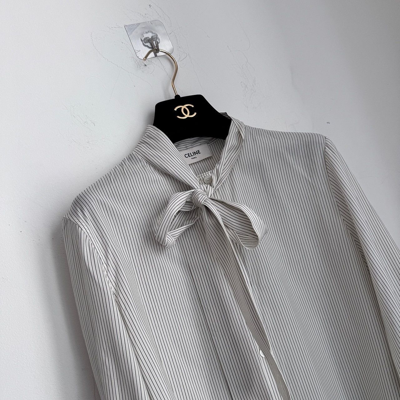Celine Celine Striped Silk Blouse Size 34 Size XXS / US 00 / IT 34 - 5 Thumbnail