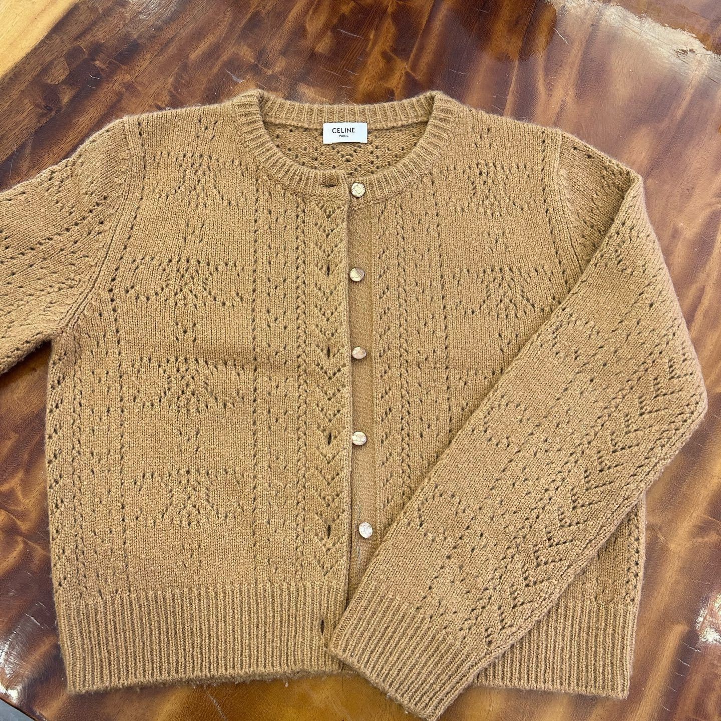 Celine CELINE Pointelle Knit Cardigan Size M Size M / US 6-8 / IT 42-44 - 8 Thumbnail