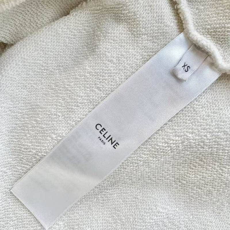 Celine CELINE Logo Short Sleeve Hoodie Size XS Size XS / US 0-2 / IT 36-38 - 4 Thumbnail
