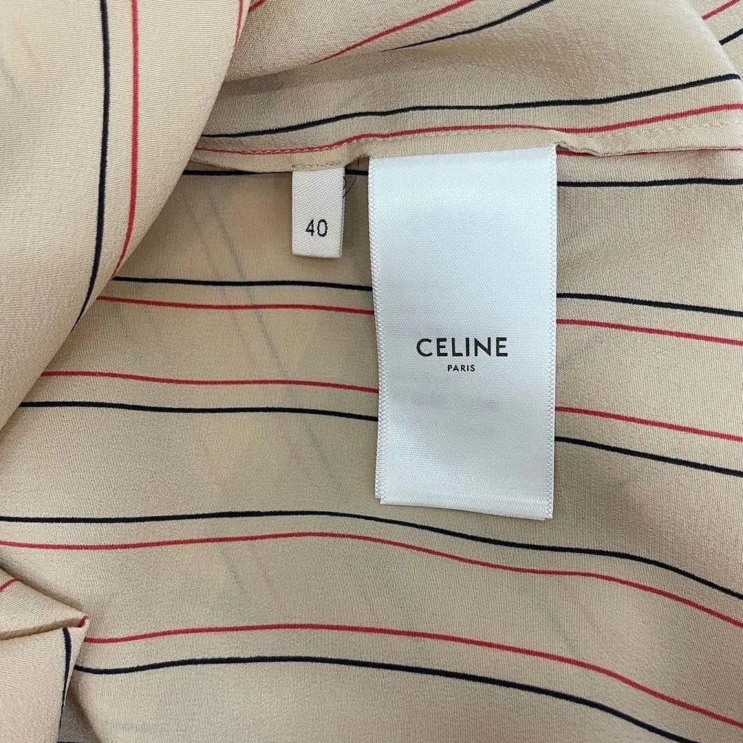 Celine Celine Striped Silk Tie Neck Blouse Size 40 Size M / US 6-8 / IT 42-44 - 5 Thumbnail