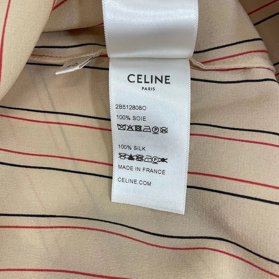 Celine Celine Striped Silk Tie Neck Blouse Size 40 Size M / US 6-8 / IT 42-44 - 4 Thumbnail
