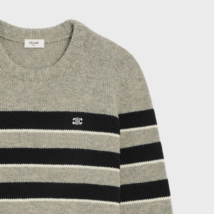 Celine CELINE Triomphe Stripe Sweater Size L Size US L / EU 52-54 / 3 - 8 Thumbnail