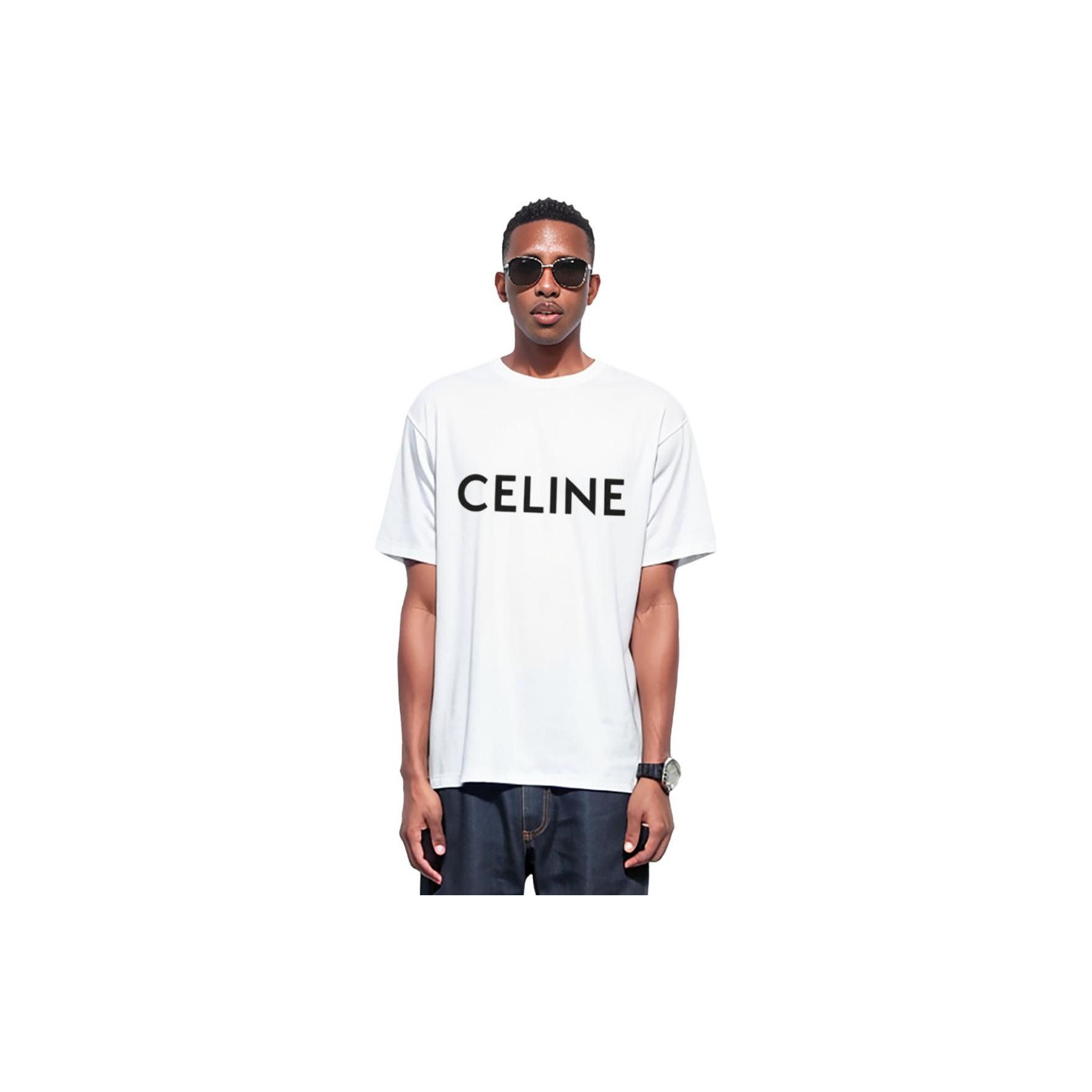 Celine Celine Logo Print T-Shirt White Size L Size US L / EU 52-54 / 3 - 8 Thumbnail