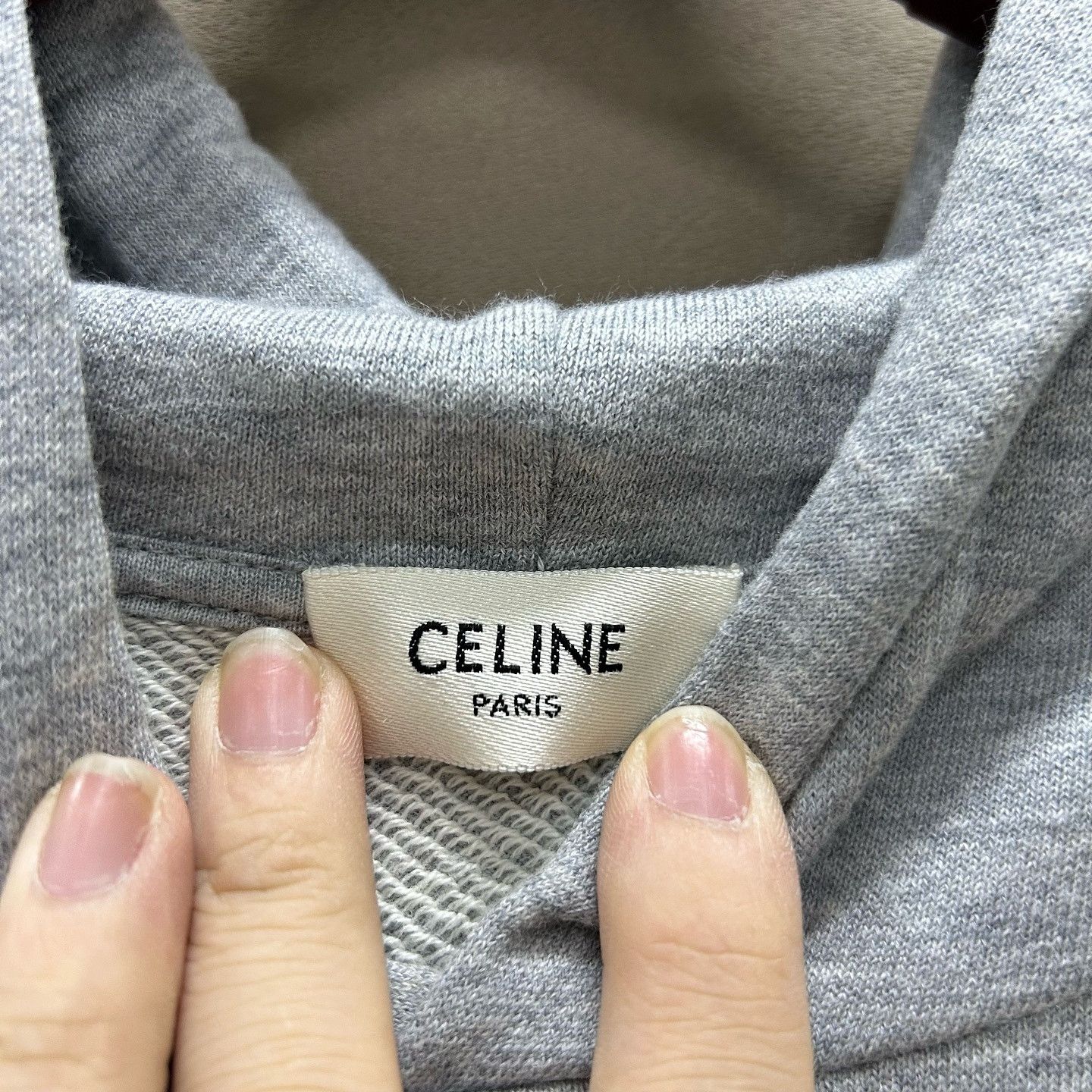 Celine Celine 16 Logo Embroidered Hoodie Gray Size S Size US S / EU 44-46 / 1 - 3 Thumbnail