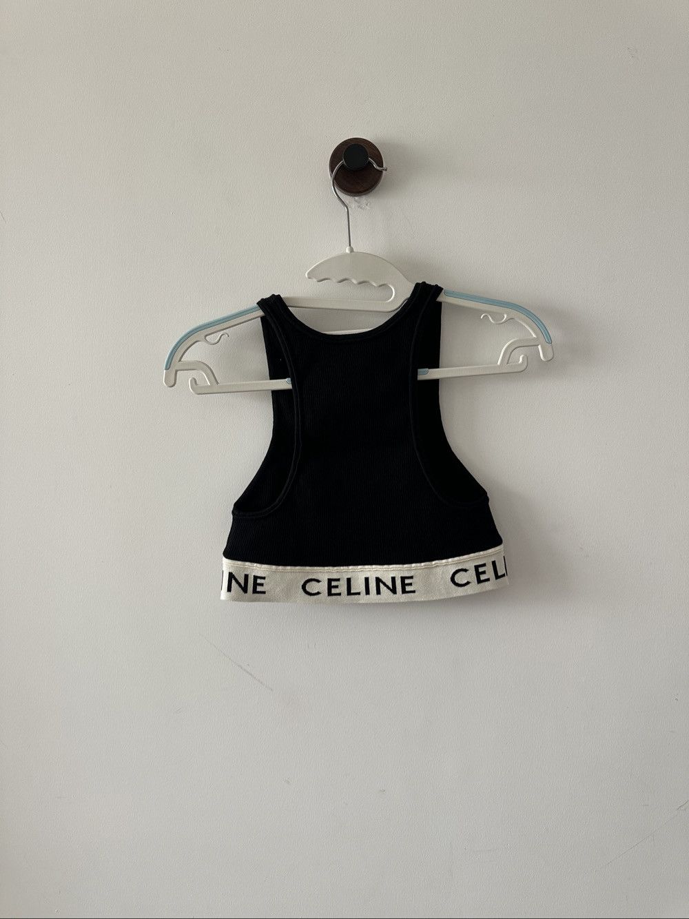 Celine Celine Logo Band Ribbed Crop Top Size XS Size XS / US 0-2 / IT 36-38 - 2 Thumbnail