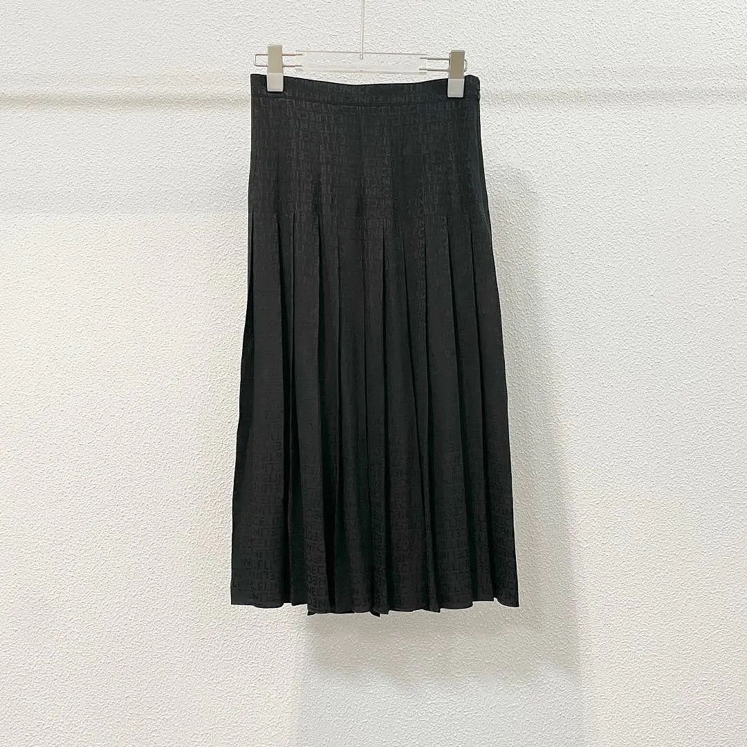 Celine Celine Logo Pleated Midi Skirt Size 36 Size 26" / US 2 / IT 38 - 2 Thumbnail