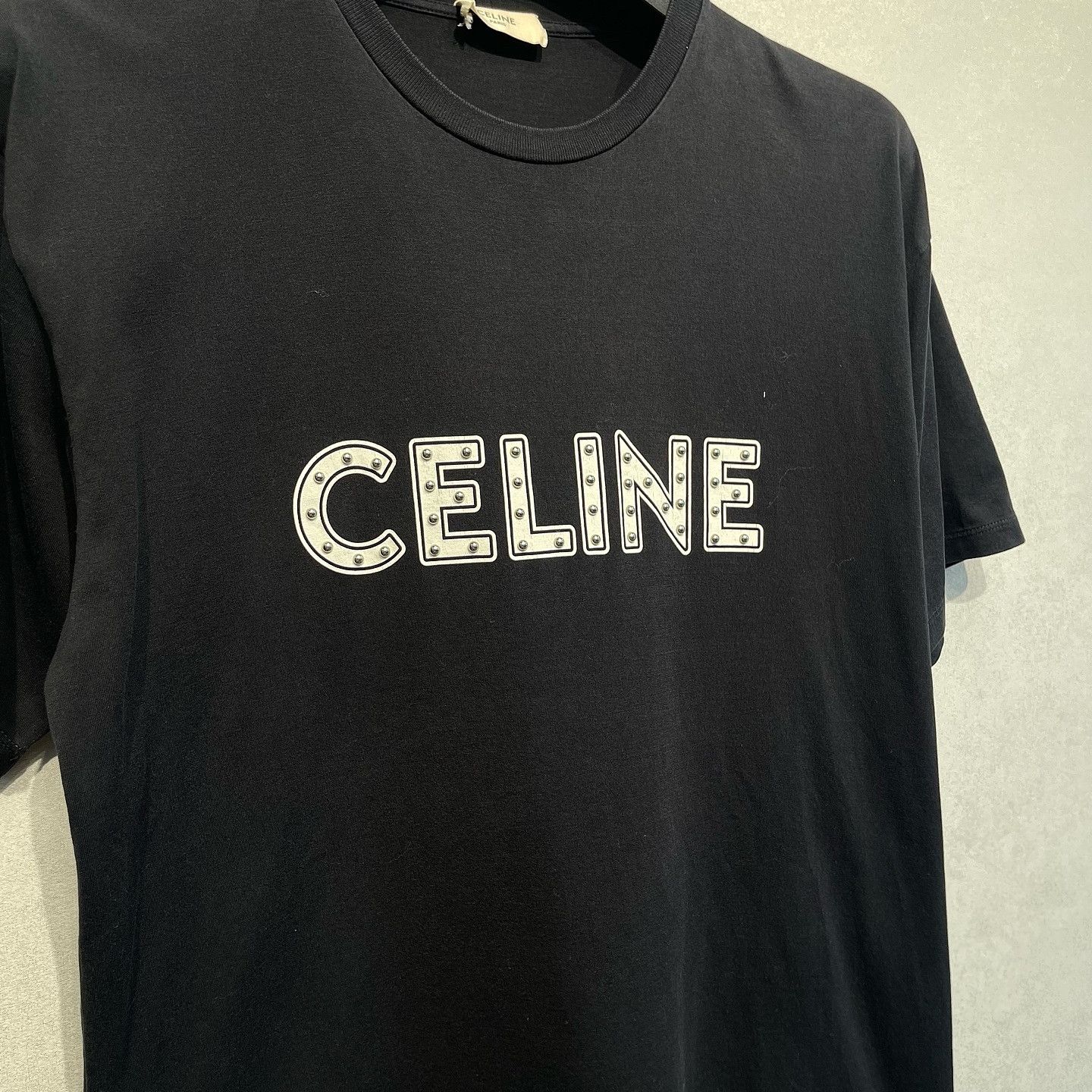 Celine Celine Studded Logo T-Shirt Size M Size US M / EU 48-50 / 2 - 7 Thumbnail
