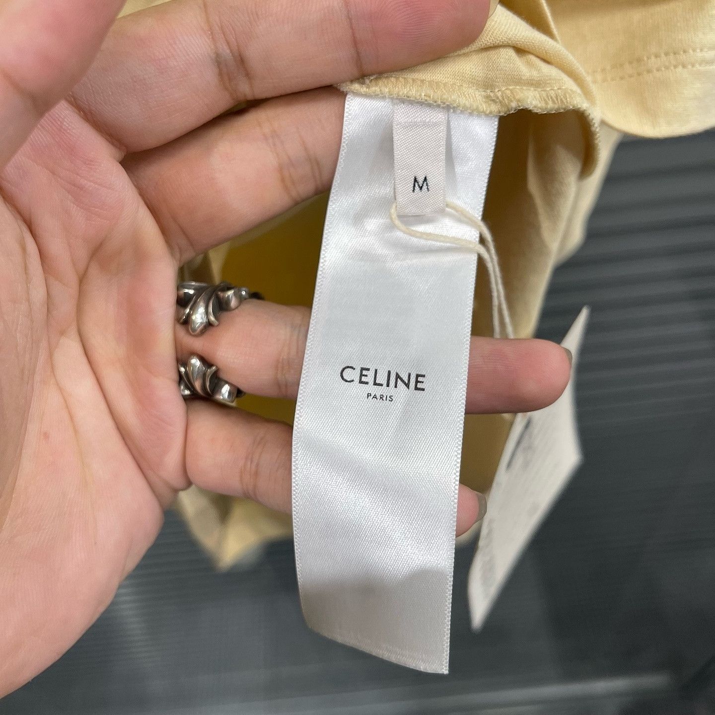Celine Celine Triomphe Logo Ringer T-Shirt Size M Size M / US 6-8 / IT 42-44 - 4 Thumbnail