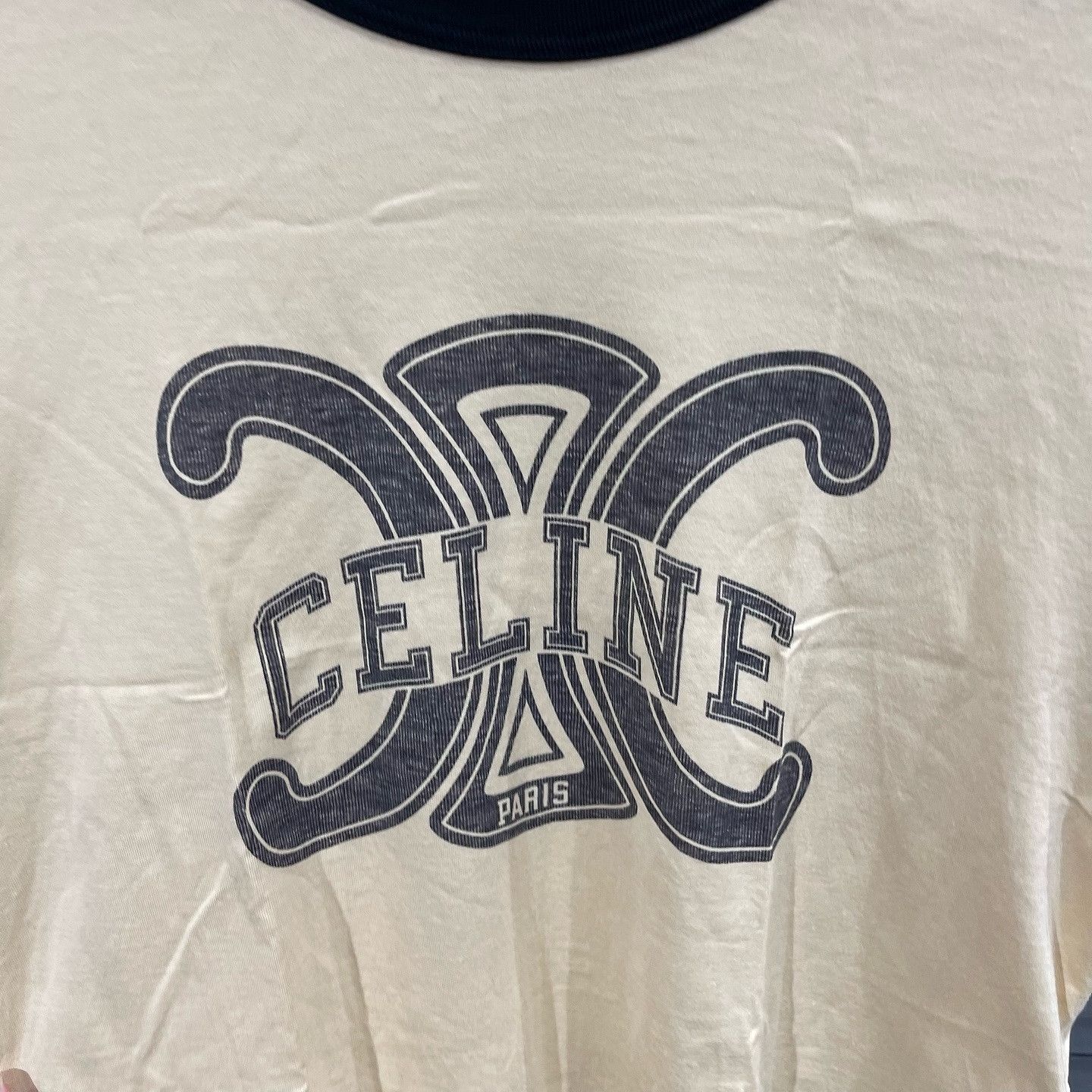 Celine Celine Triomphe Logo Ringer T-Shirt Size M Size M / US 6-8 / IT 42-44 - 5 Thumbnail