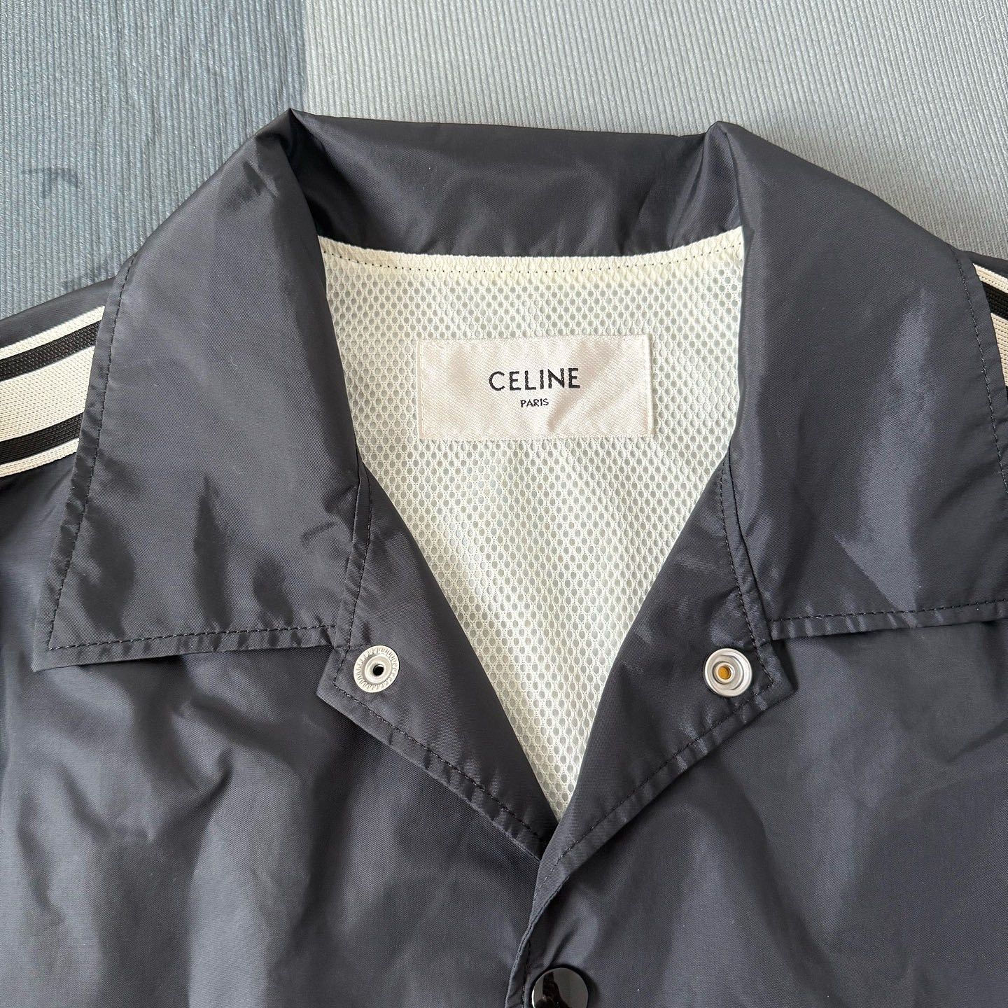 Celine Celine Logo Striped Coach Jacket Size 50 Size US M / EU 48-50 / 2 - 3 Thumbnail