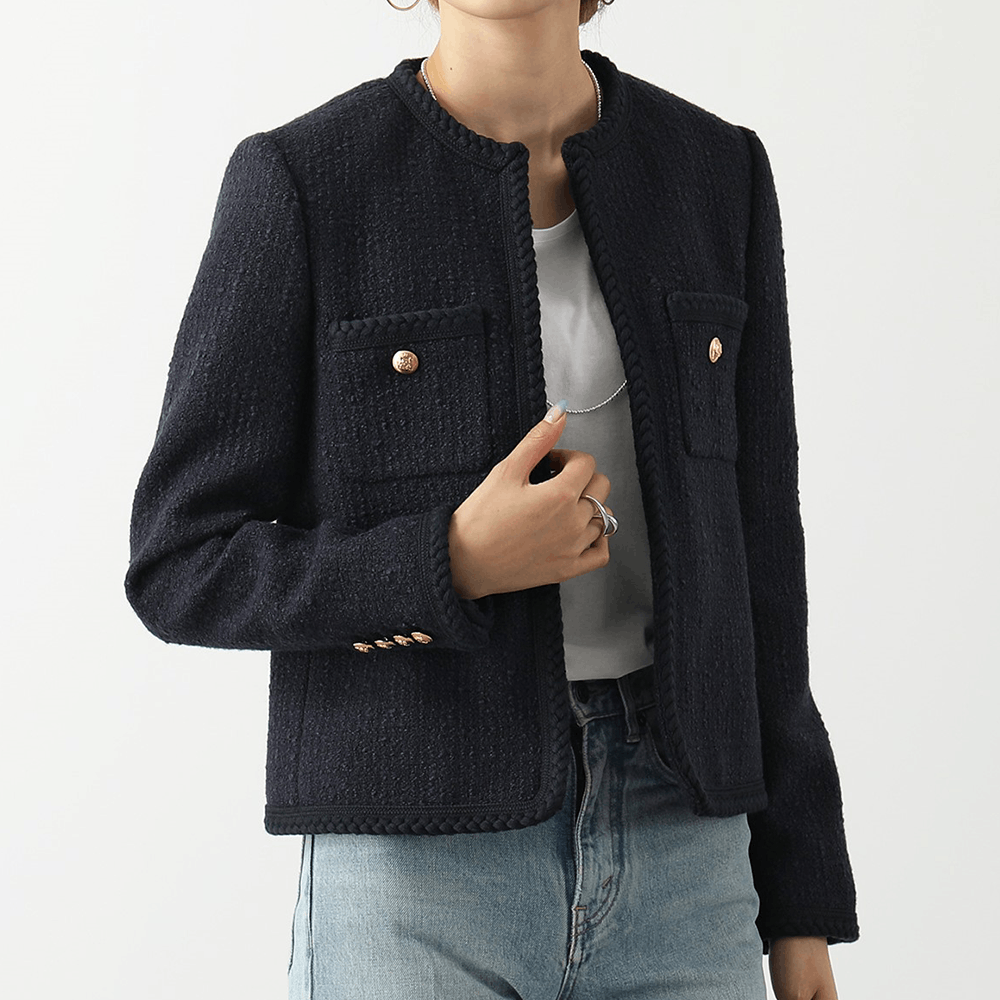 Celine Celine Navy Wool Blend Tweed Jacket Size 34 Size XS / US 0-2 / IT 36-38 - 7 Thumbnail