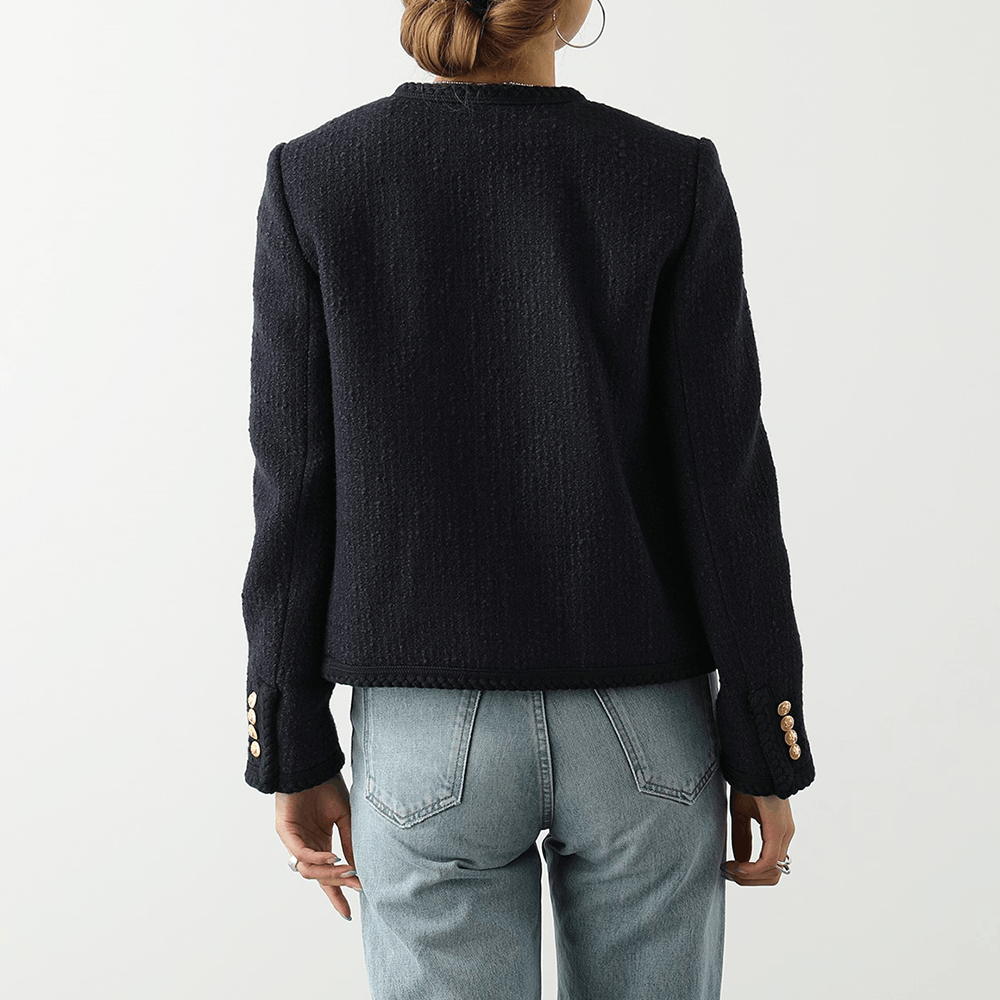 Celine Celine Navy Wool Blend Tweed Jacket Size 34 Size XS / US 0-2 / IT 36-38 - 8 Thumbnail
