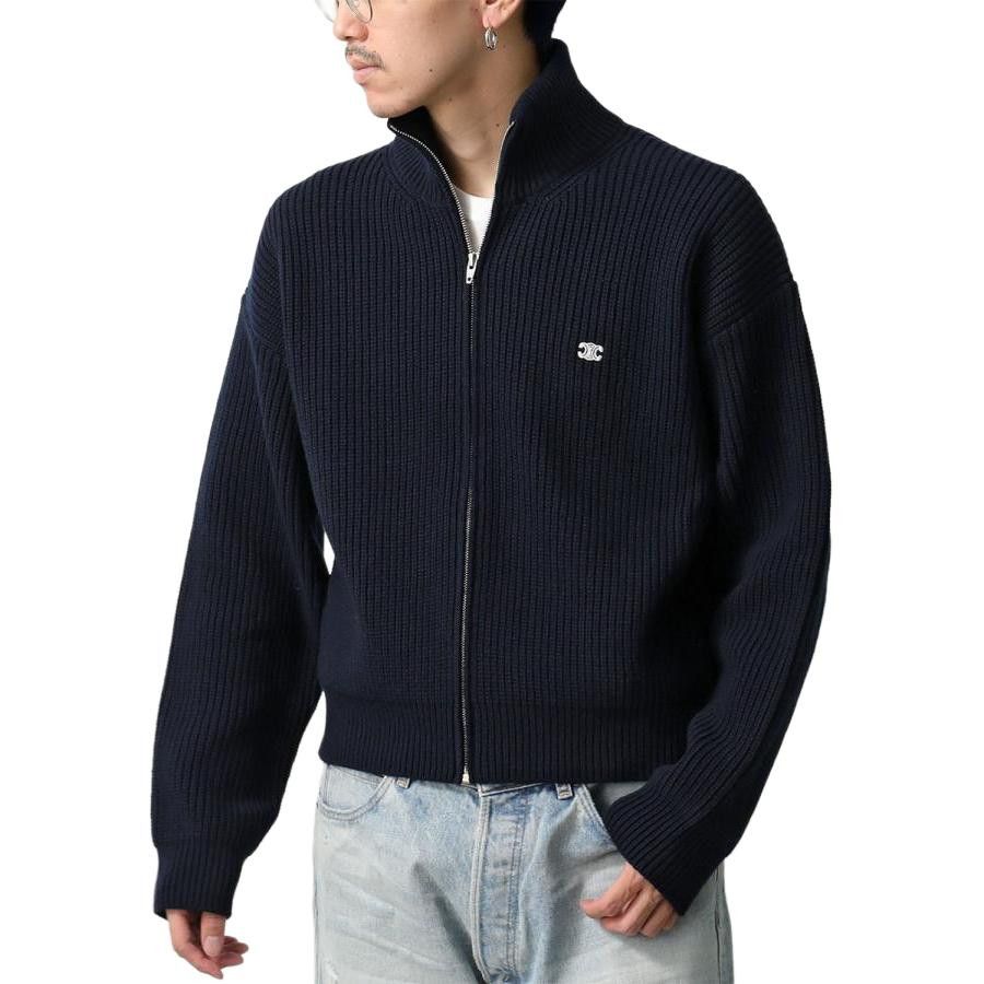 Celine Celine Ribbed Logo Zip Sweater Size L Size US L / EU 52-54 / 3 - 7 Thumbnail