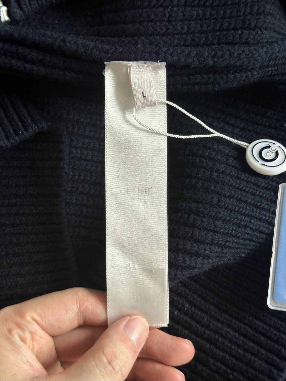 Celine Celine Ribbed Logo Zip Sweater Size L Size US L / EU 52-54 / 3 - 4 Thumbnail