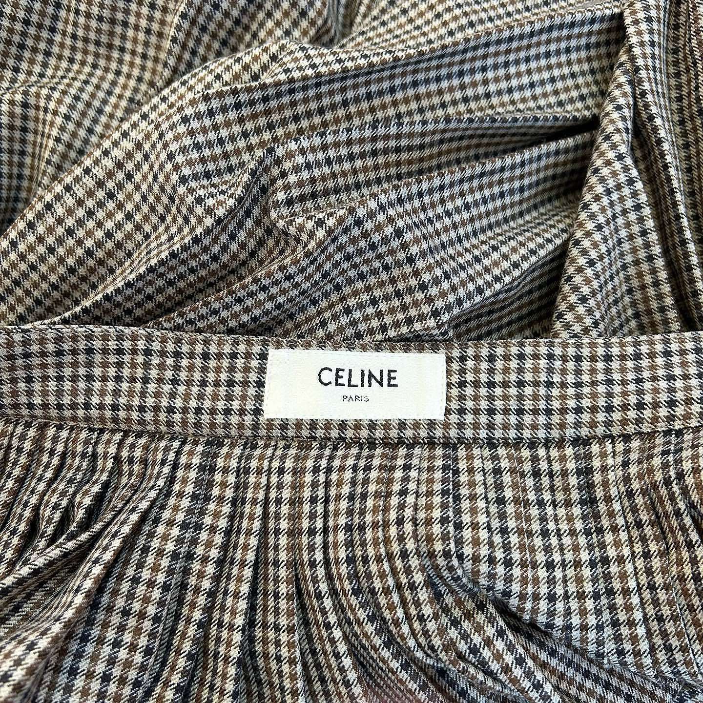 Celine Celine Houndstooth Pleated Mini Skirt Size 38 Size 27" / US 4 / IT 40 - 3 Thumbnail