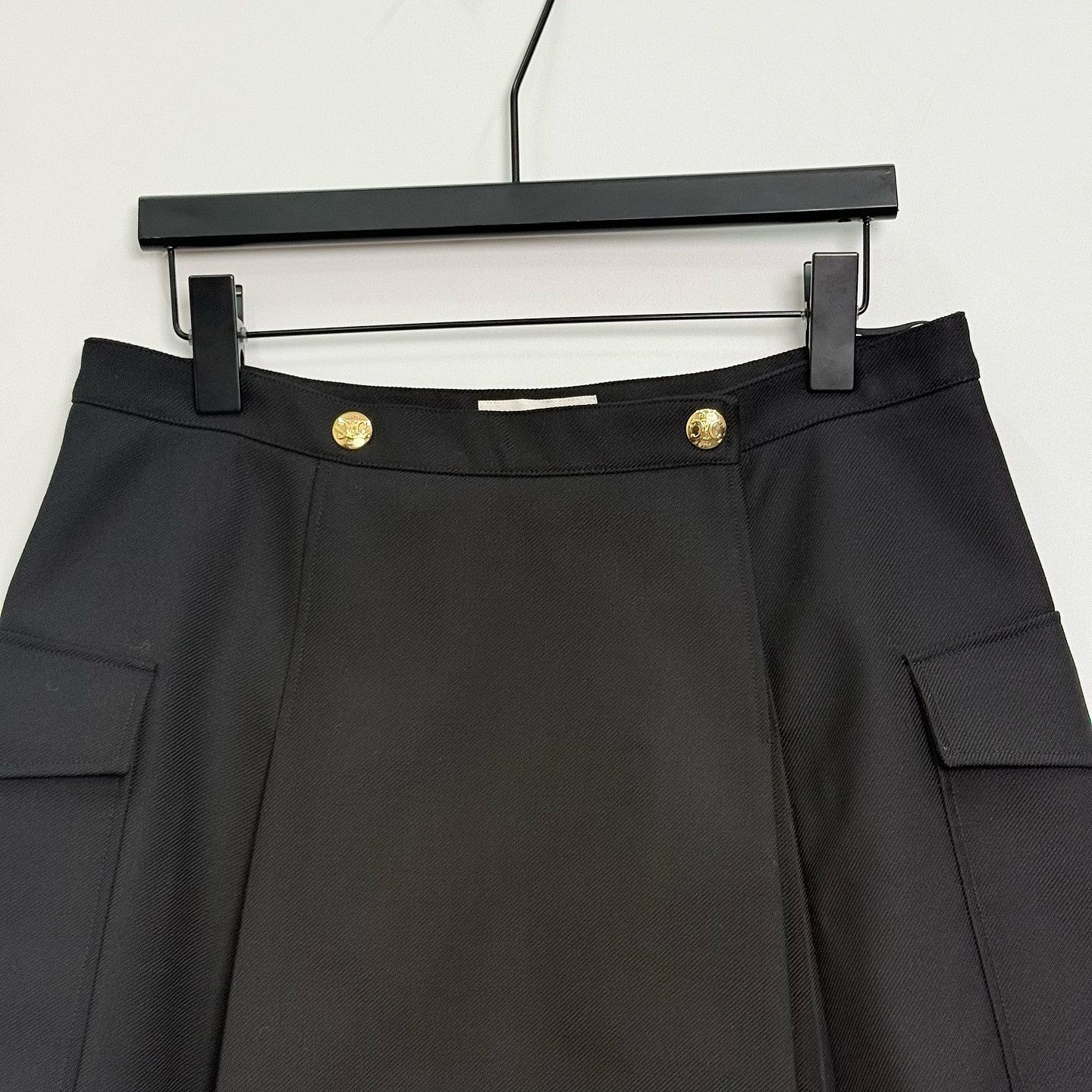 Celine CELINE Gold Button Mini Skirt Size 40 Size 28" / US 6 / IT 42 - 6 Thumbnail