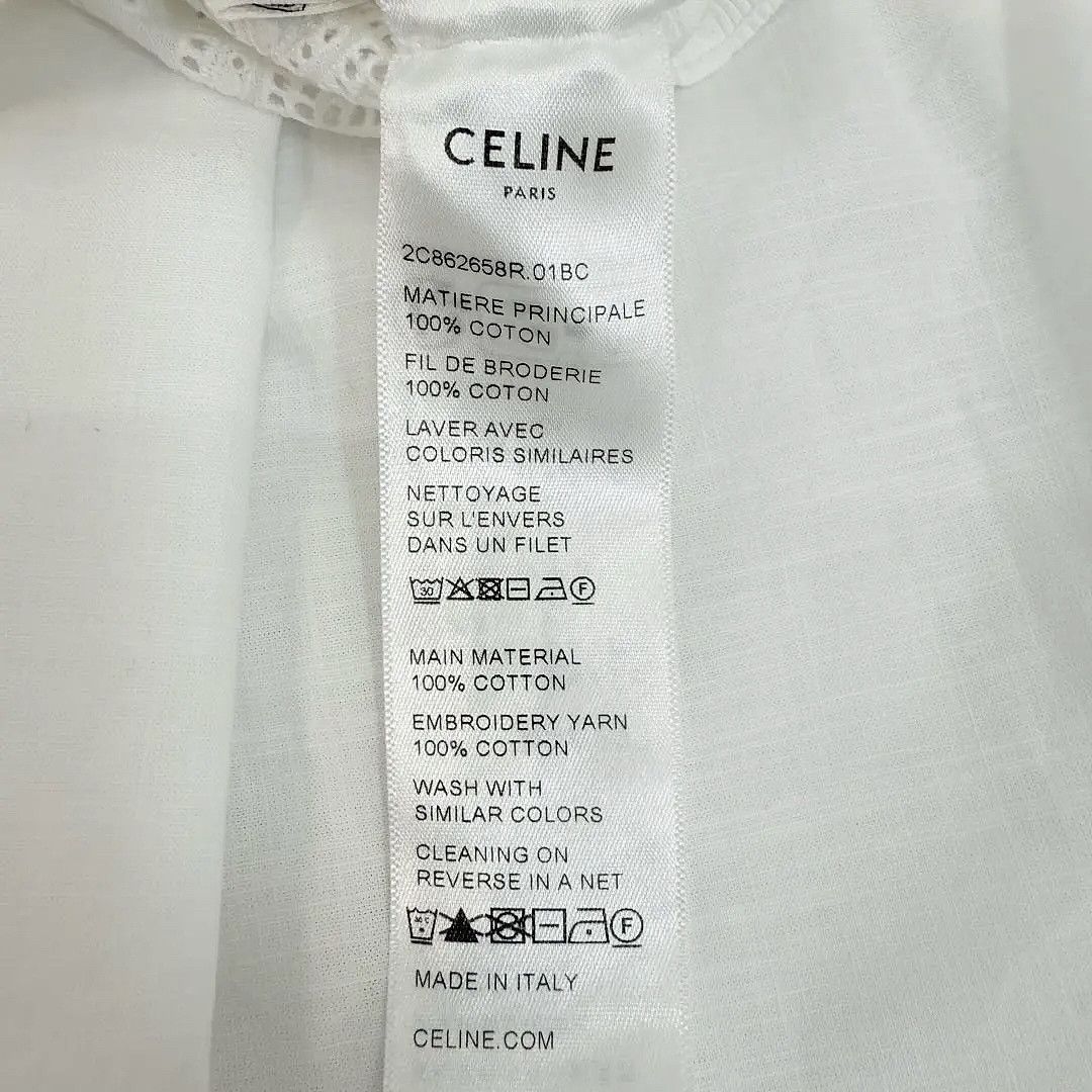 Celine Celine Embroidered Cotton Button Up Shirt Size 34 Size XS / US 0-2 / IT 36-38 - 4 Thumbnail