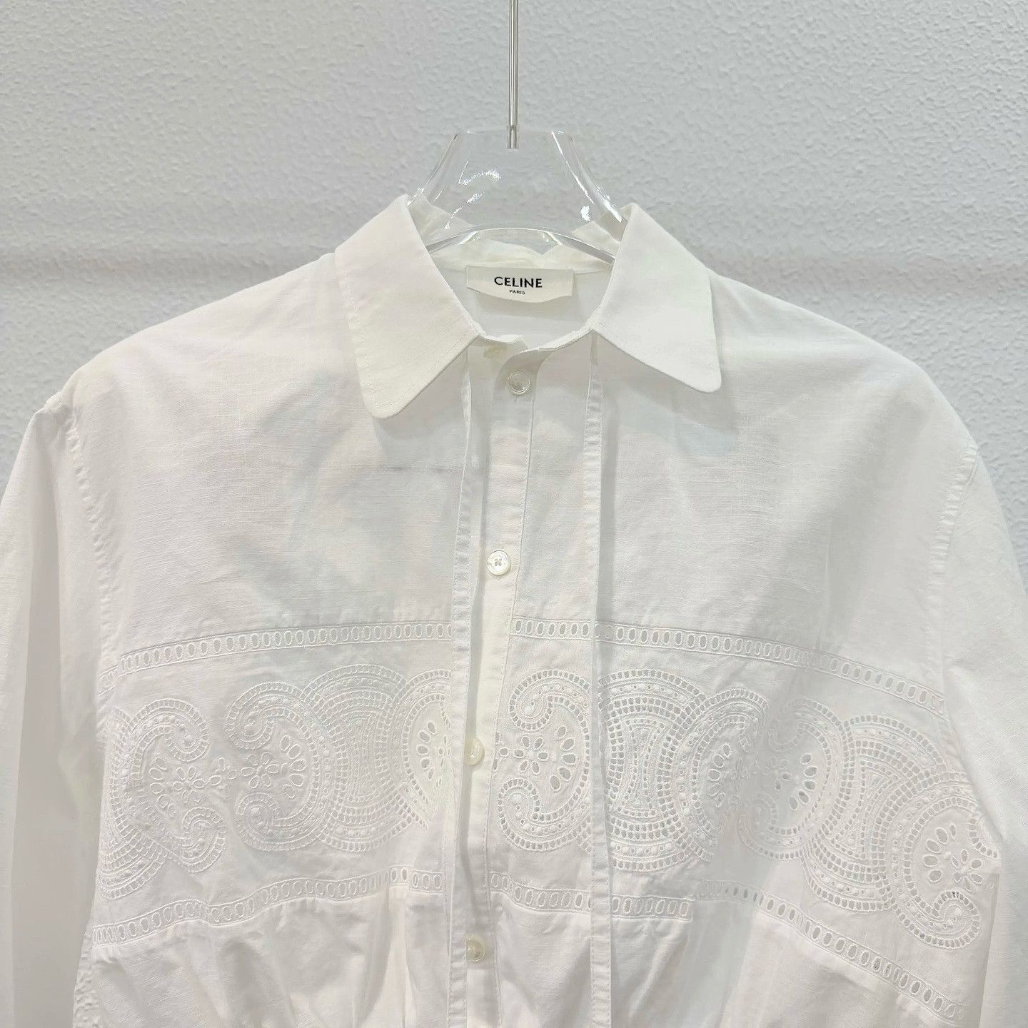 Celine Celine Embroidered Cotton Button Up Shirt Size 34 Size XS / US 0-2 / IT 36-38 - 5 Thumbnail