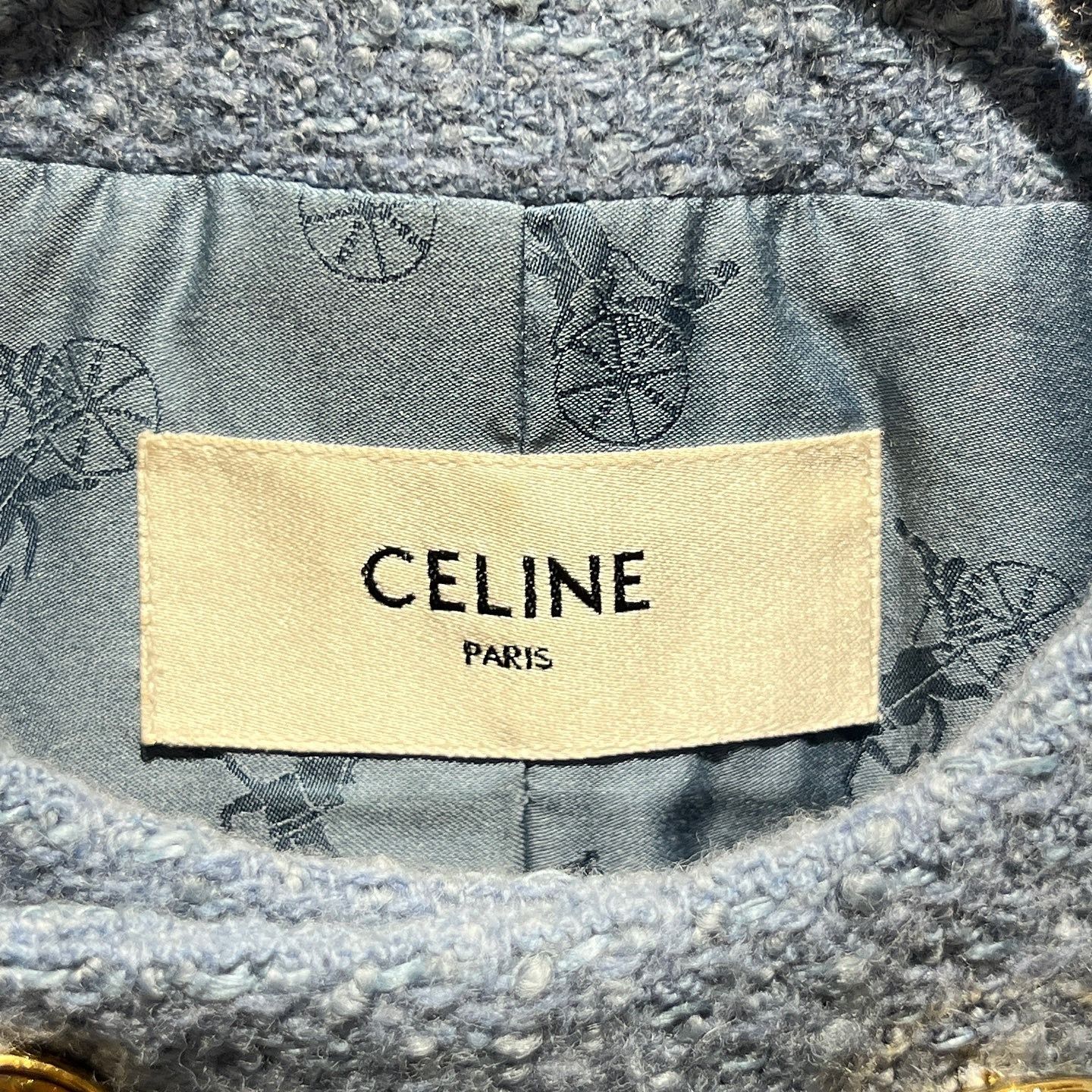 Celine Celine Blue Tweed Double-Breasted Jacket Size 36 Size XS / US 0-2 / IT 36-38 - 3 Thumbnail