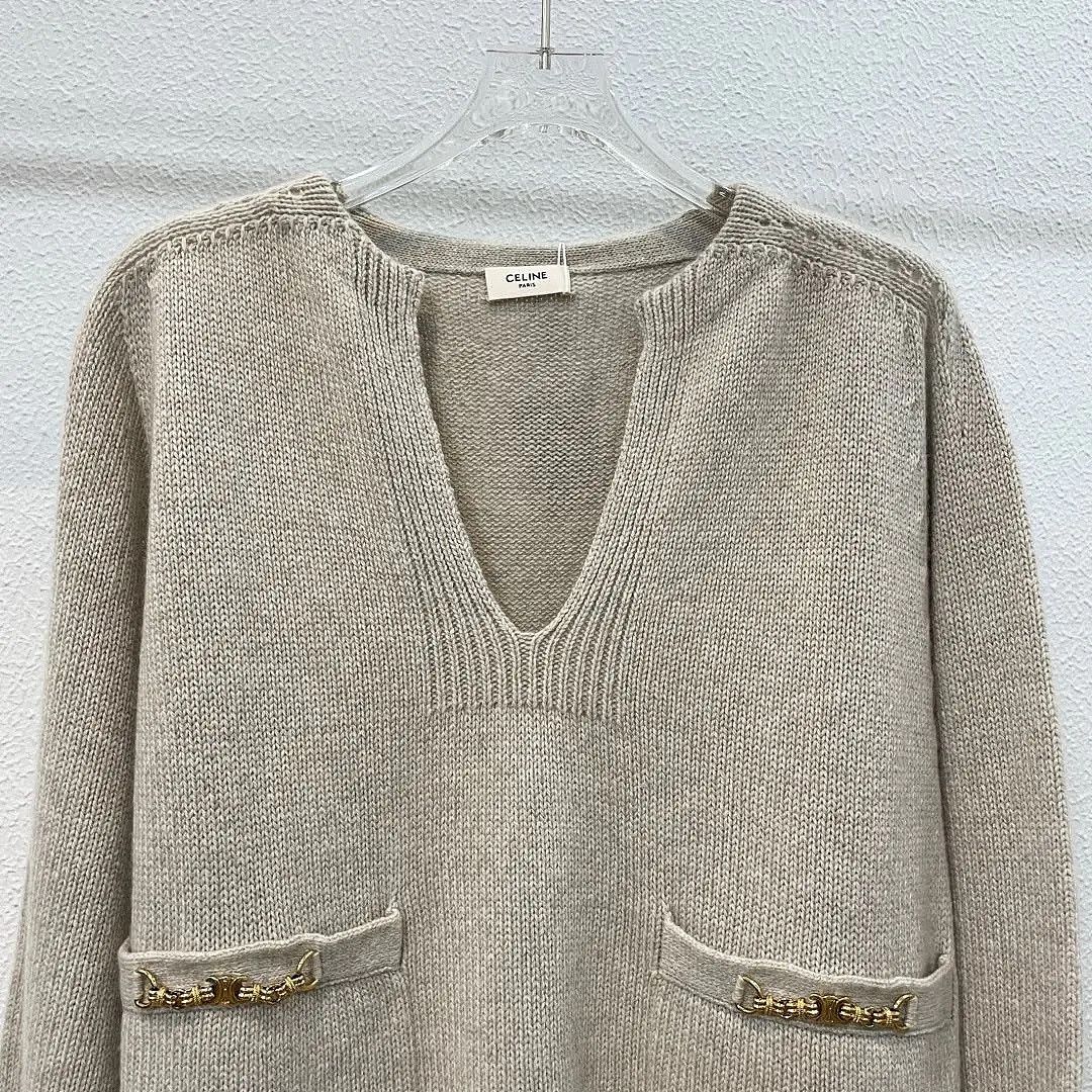 Celine Celine Cashmere Triomphe Logo Sweater Size XS Size XS / US 0-2 / IT 36-38 - 6 Thumbnail