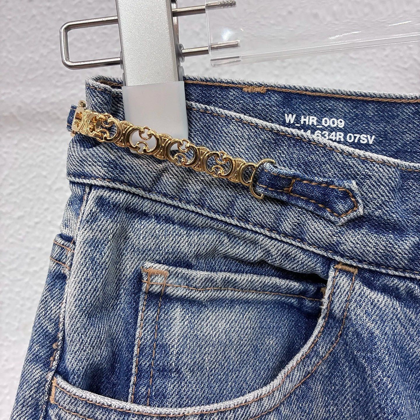 Celine Celine Triomphe Chain Straight Leg Jeans Size 26 Size 26" / US 2 / IT 38 - 6 Thumbnail