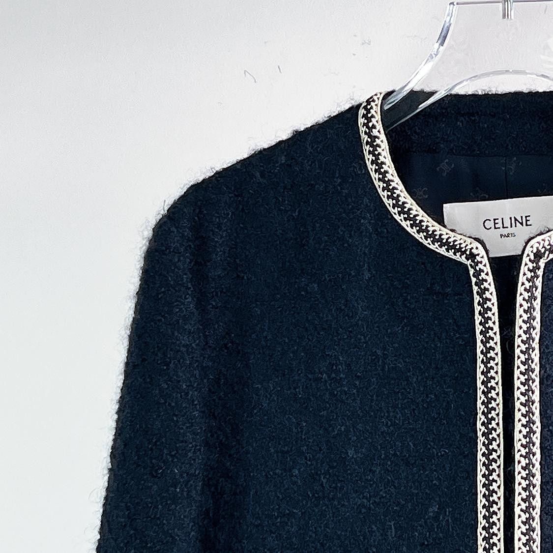 Celine Celine Trimmed Tweed Jacket Size 38 Size S / US 4 / IT 40 - 6 Thumbnail