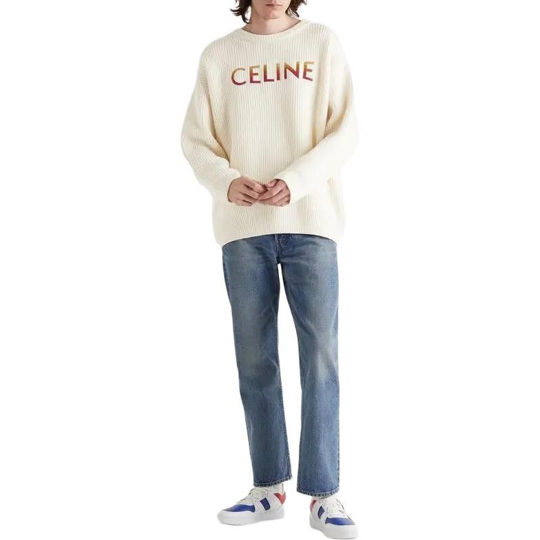 Celine CELINE Gradient Logo Wool Sweater Size S Size US S / EU 44-46 / 1 - 7 Thumbnail