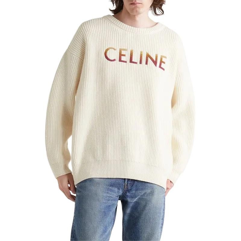 Celine CELINE Gradient Logo Wool Sweater Size S Size US S / EU 44-46 / 1 - 8 Thumbnail