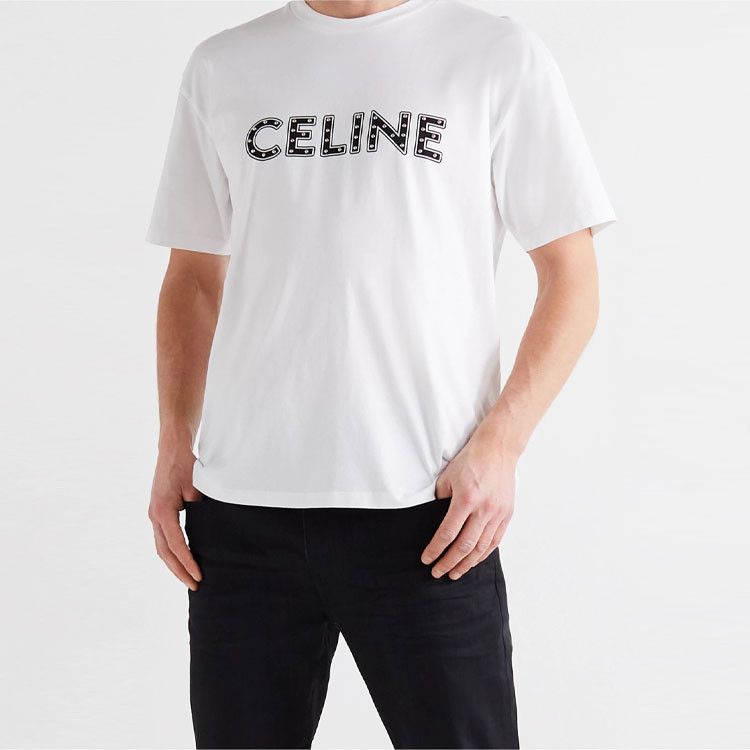Celine Celine Studded Logo T-Shirt Size M Size US M / EU 48-50 / 2 - 7 Thumbnail