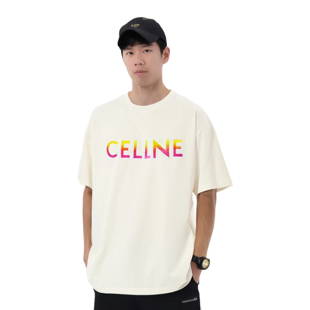 Celine Celine Gradient Logo T-Shirt Size XXL Size US XXL / EU 58 / 5 - 8 Thumbnail