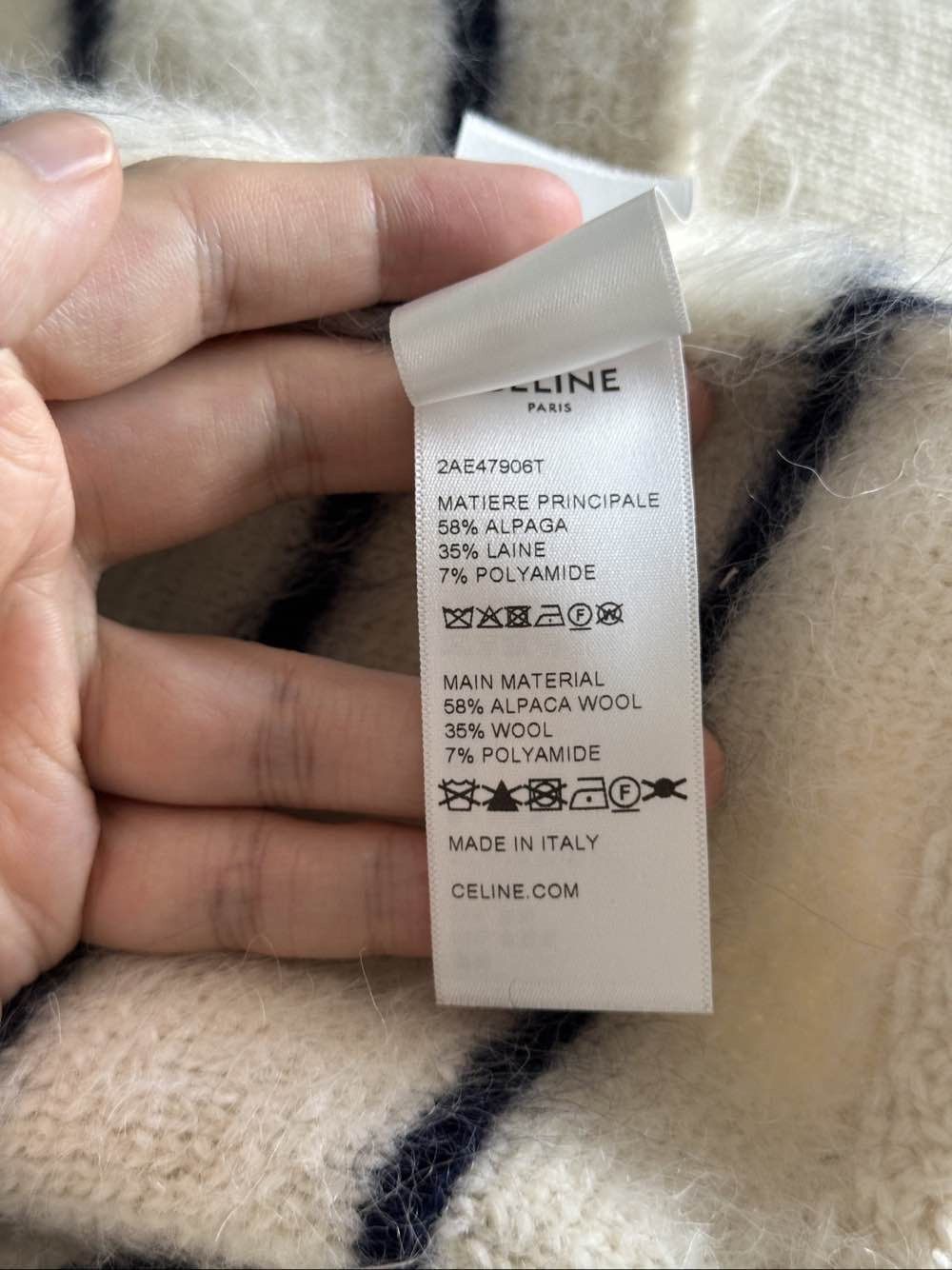 Celine CELINE Striped Alpaca Cardigan Size S Size S / US 4 / IT 40 - 5 Thumbnail
